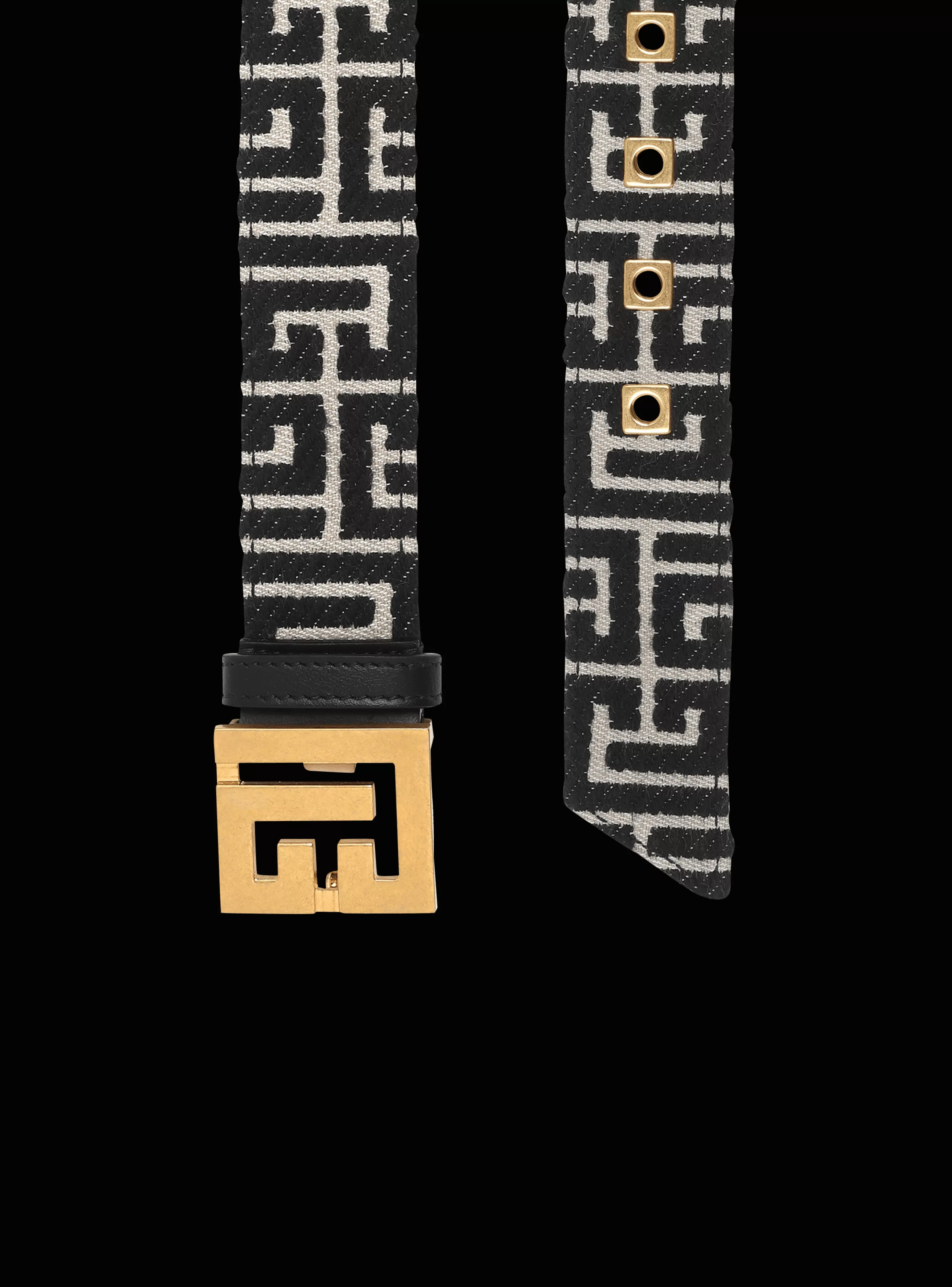 Balmain Cinture-Bicolor Jacquard PB Belt Belt black