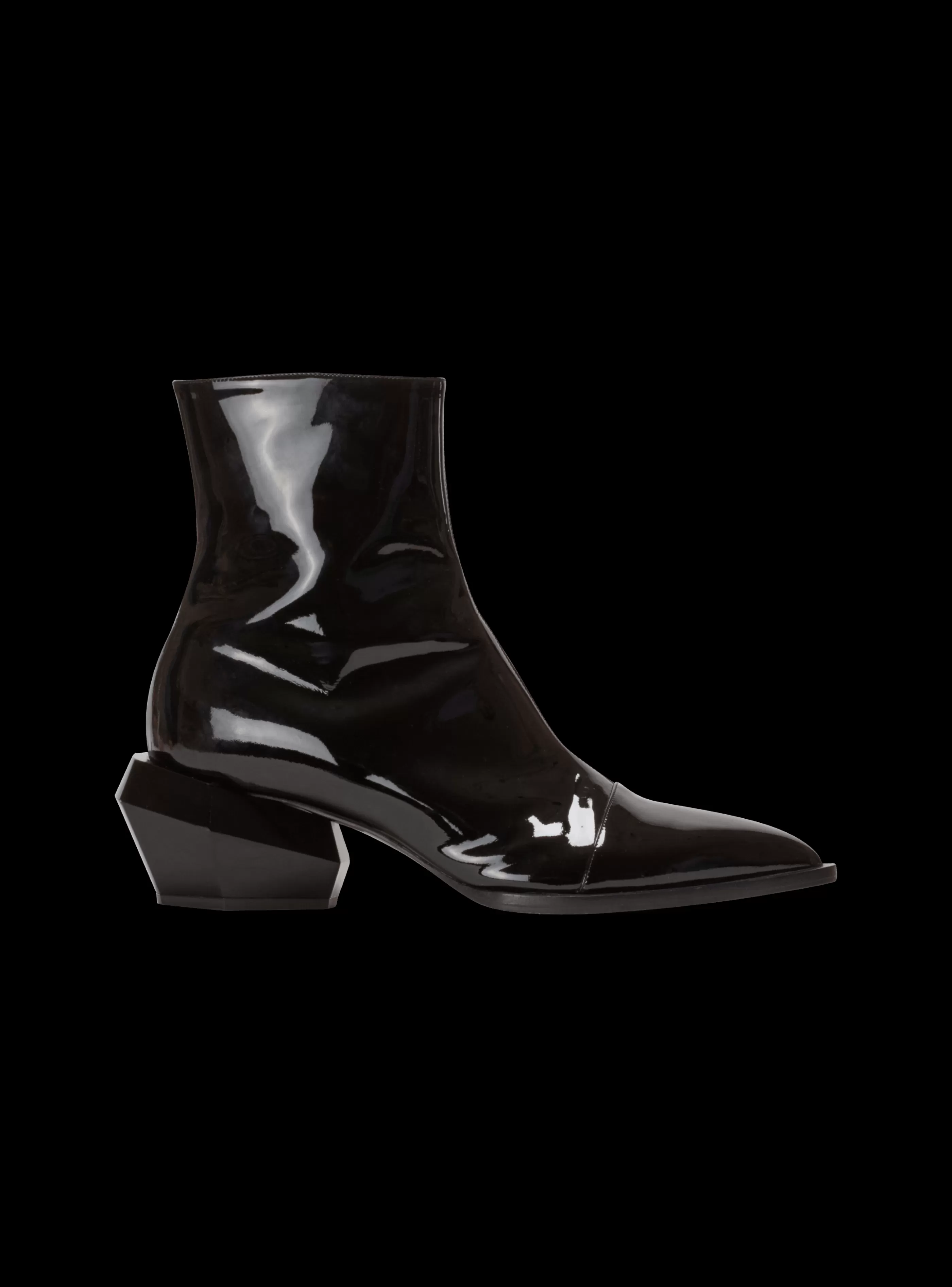 Balmain Stivali E Anfibi-Billy Patent Leather Ankle Boots black