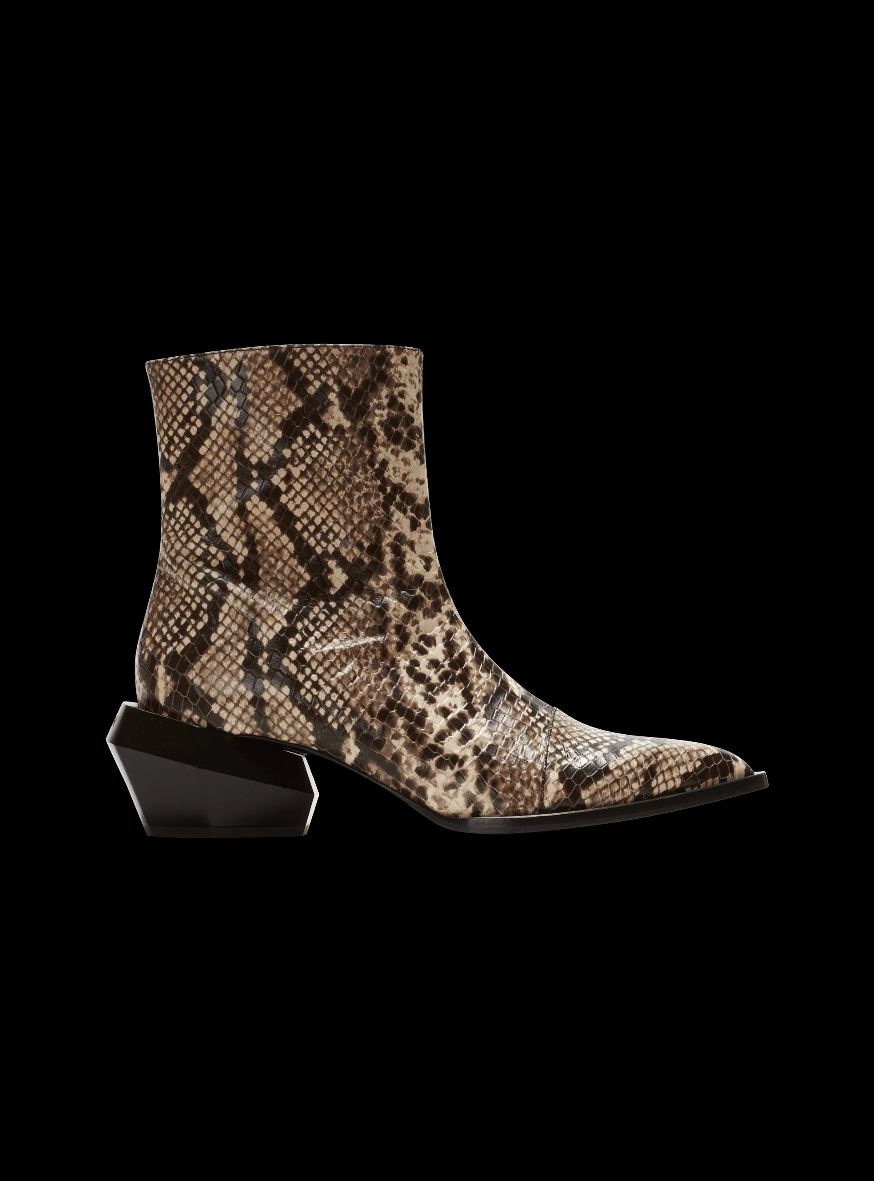 Balmain Stivali E Anfibi-Billy Snakeskin-effect Leather Ankle Boots brown