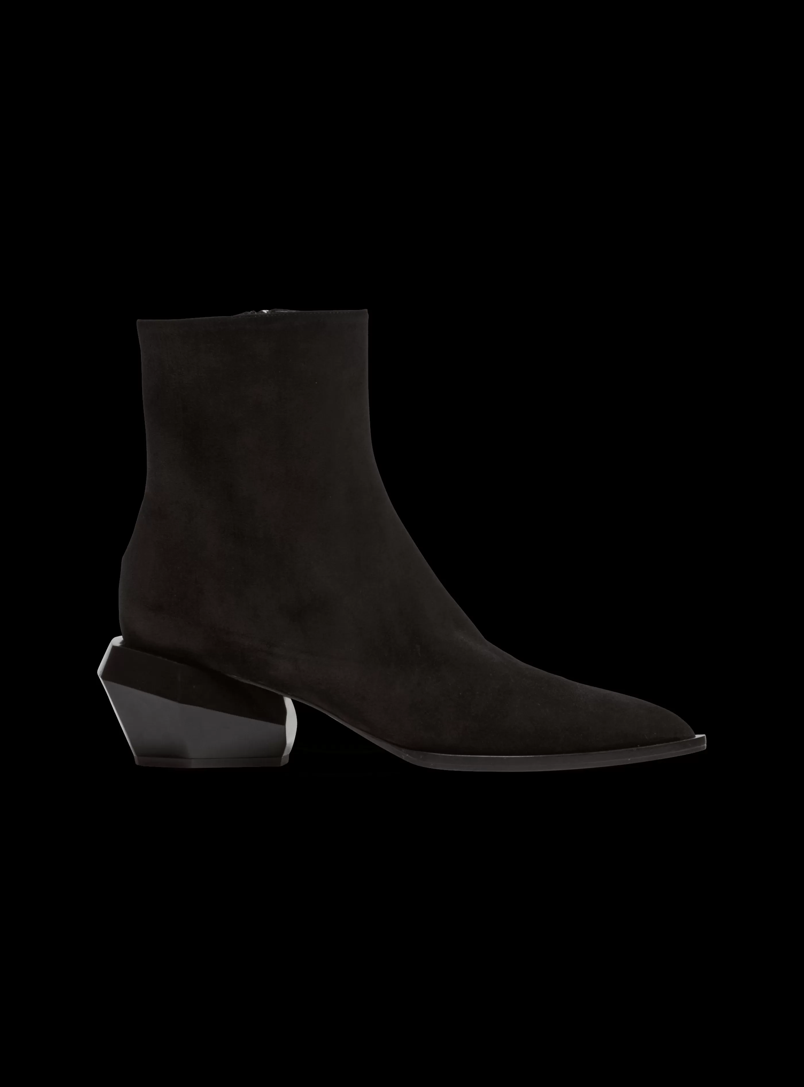 Balmain Stivali E Anfibi-Billy Suede Ankle Boots With Diamond Heel black