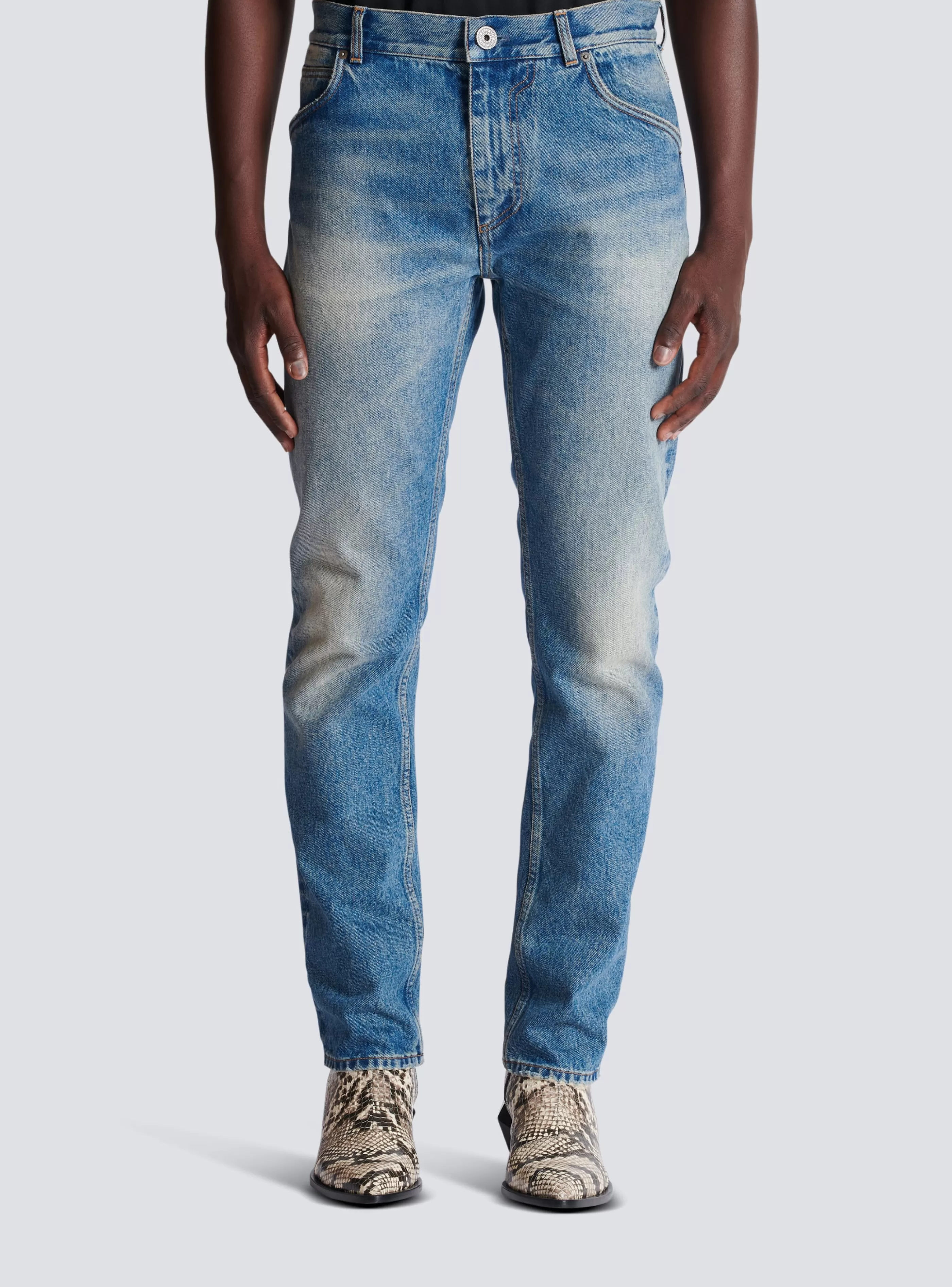Balmain Denim- Wash Vintage Denim Jeans blue
