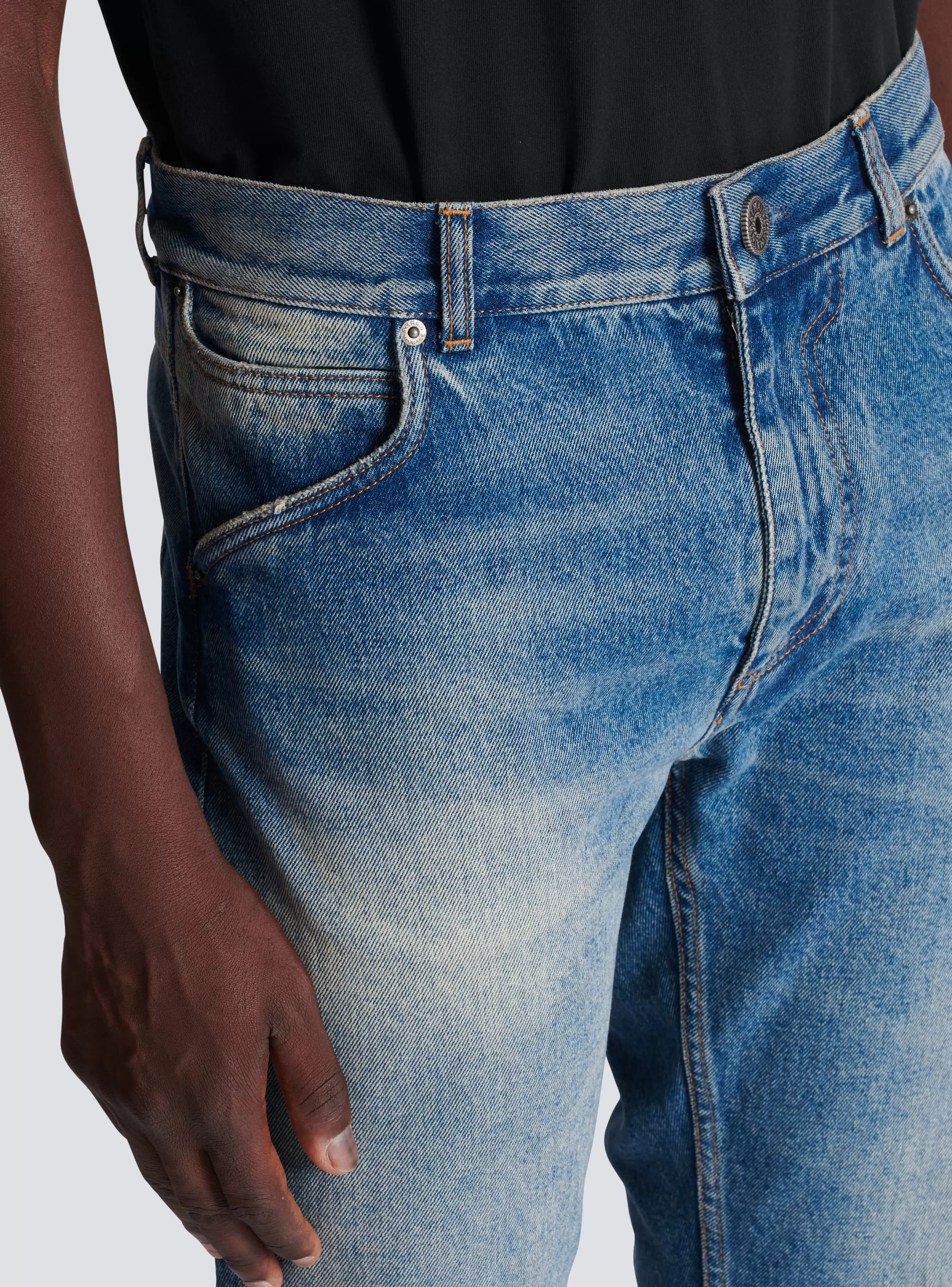 Balmain Denim- Wash Vintage Denim Jeans blue