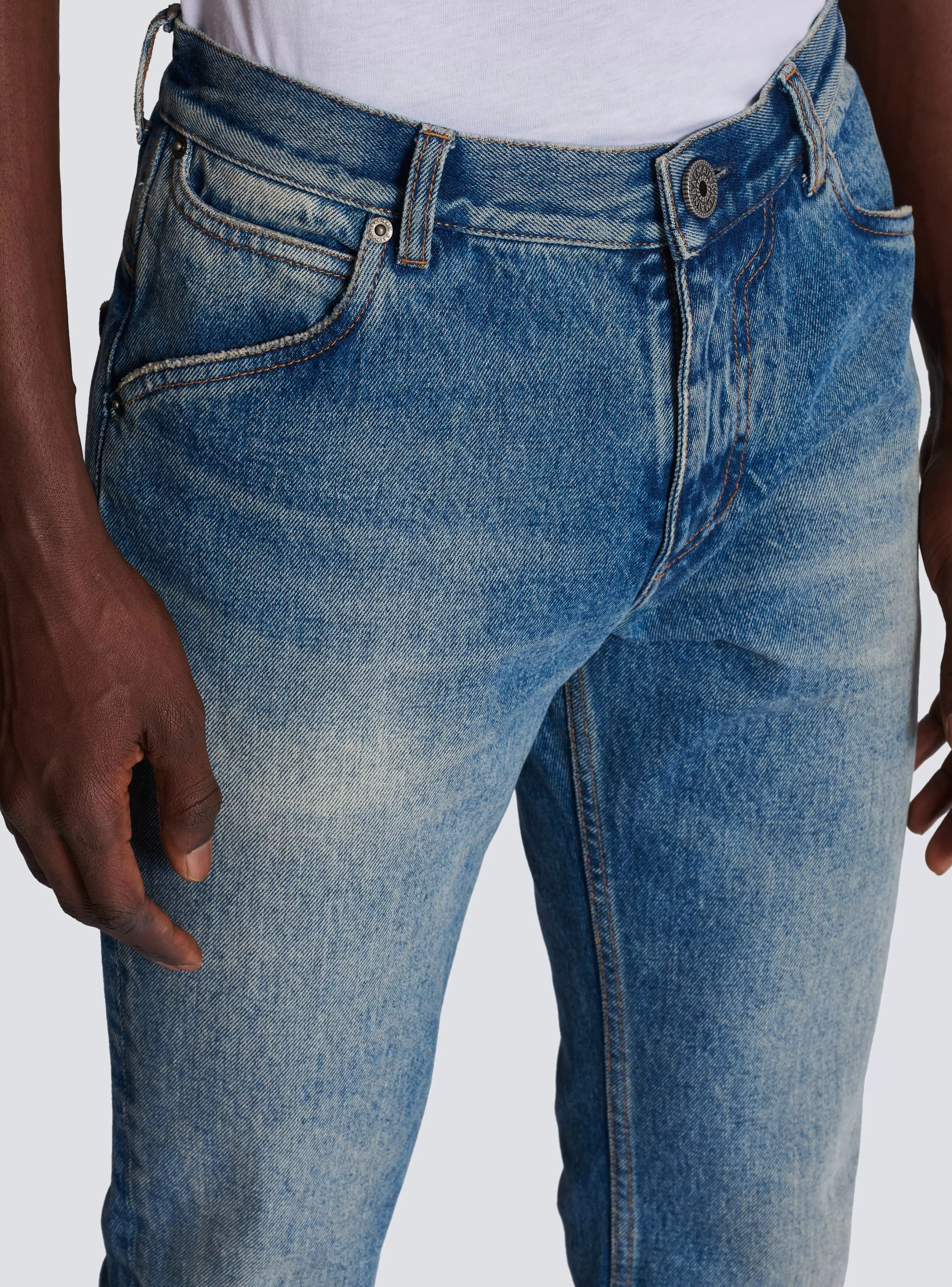 Balmain Denim- Wash Vintage Denim Jeans blue