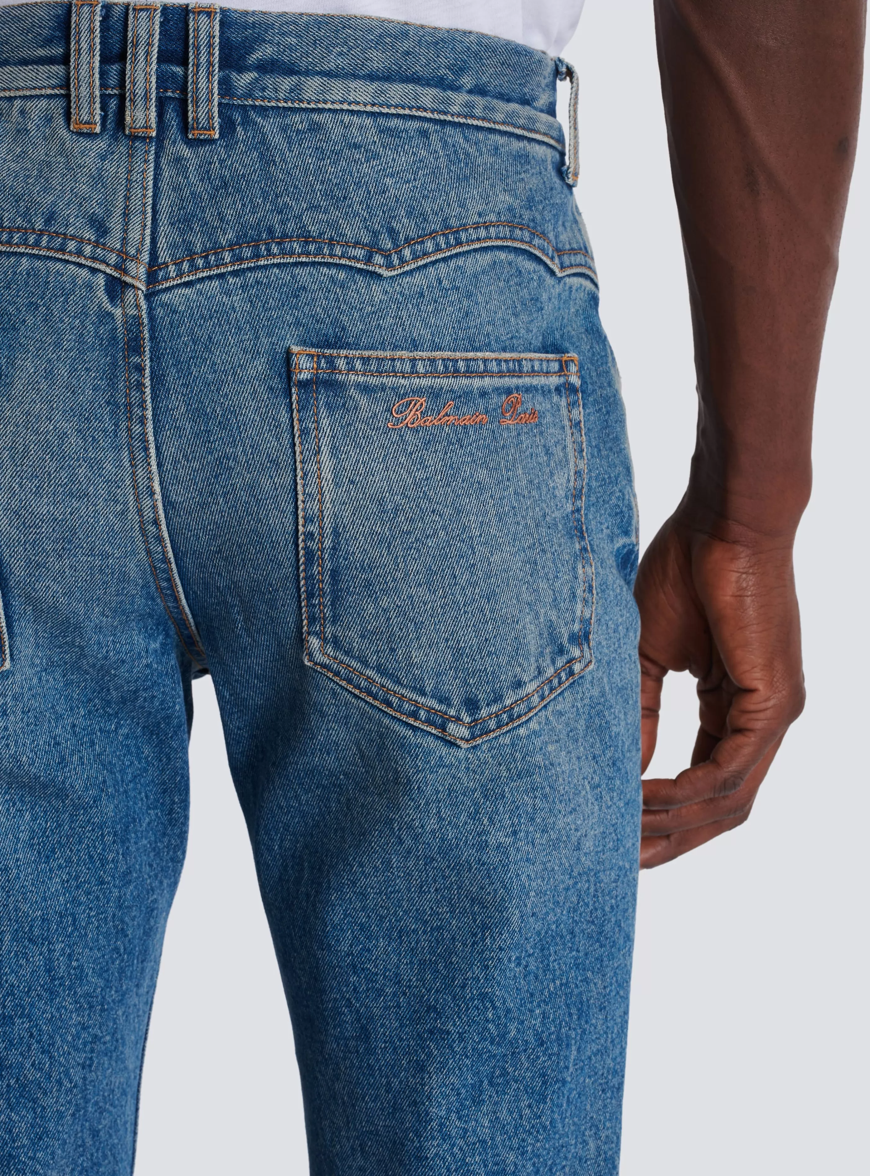 Balmain Denim- Wash Vintage Denim Jeans blue