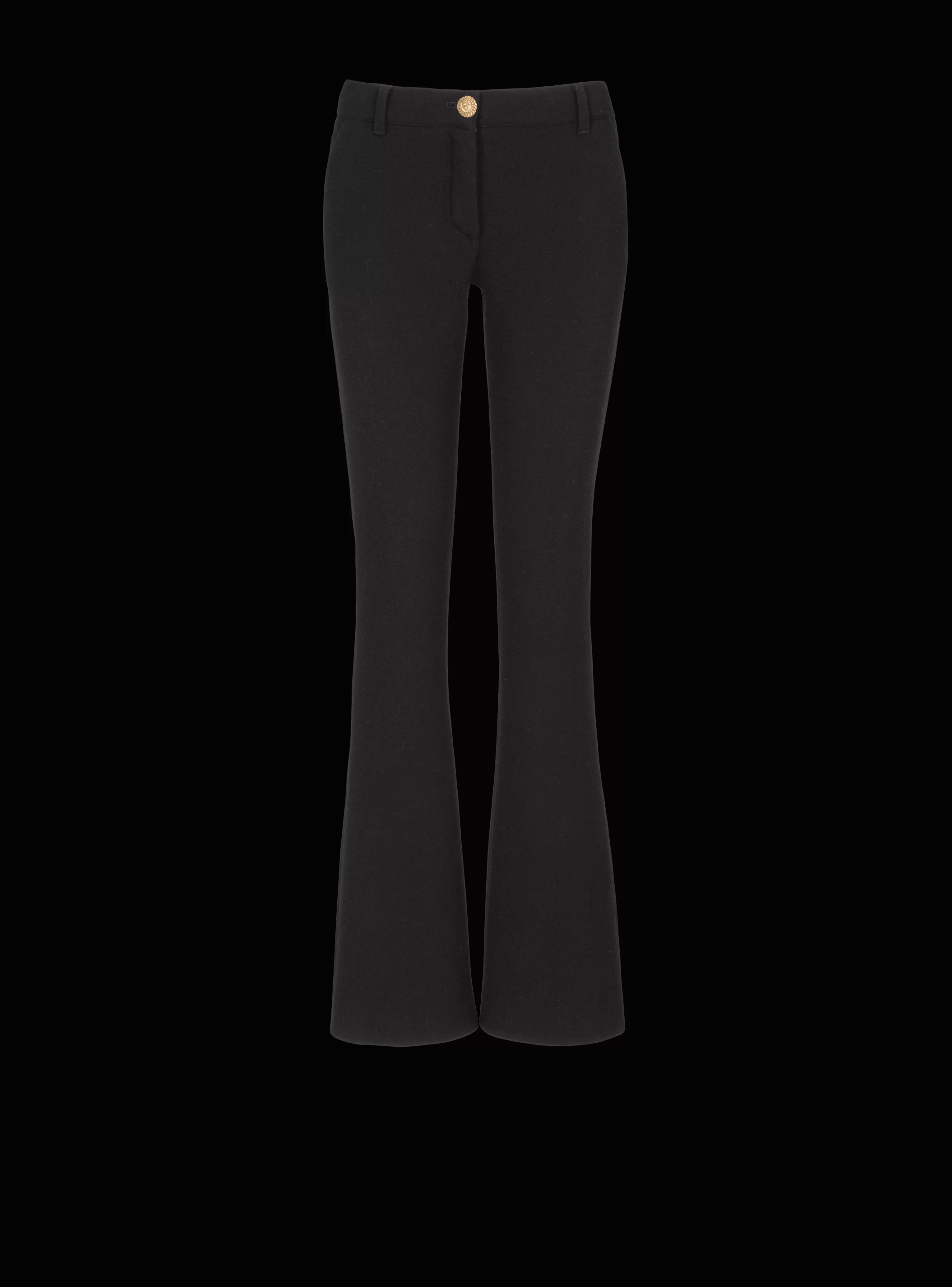 Balmain Pantaloni E Pantaloncini-Bootcut Crepe Trousers black