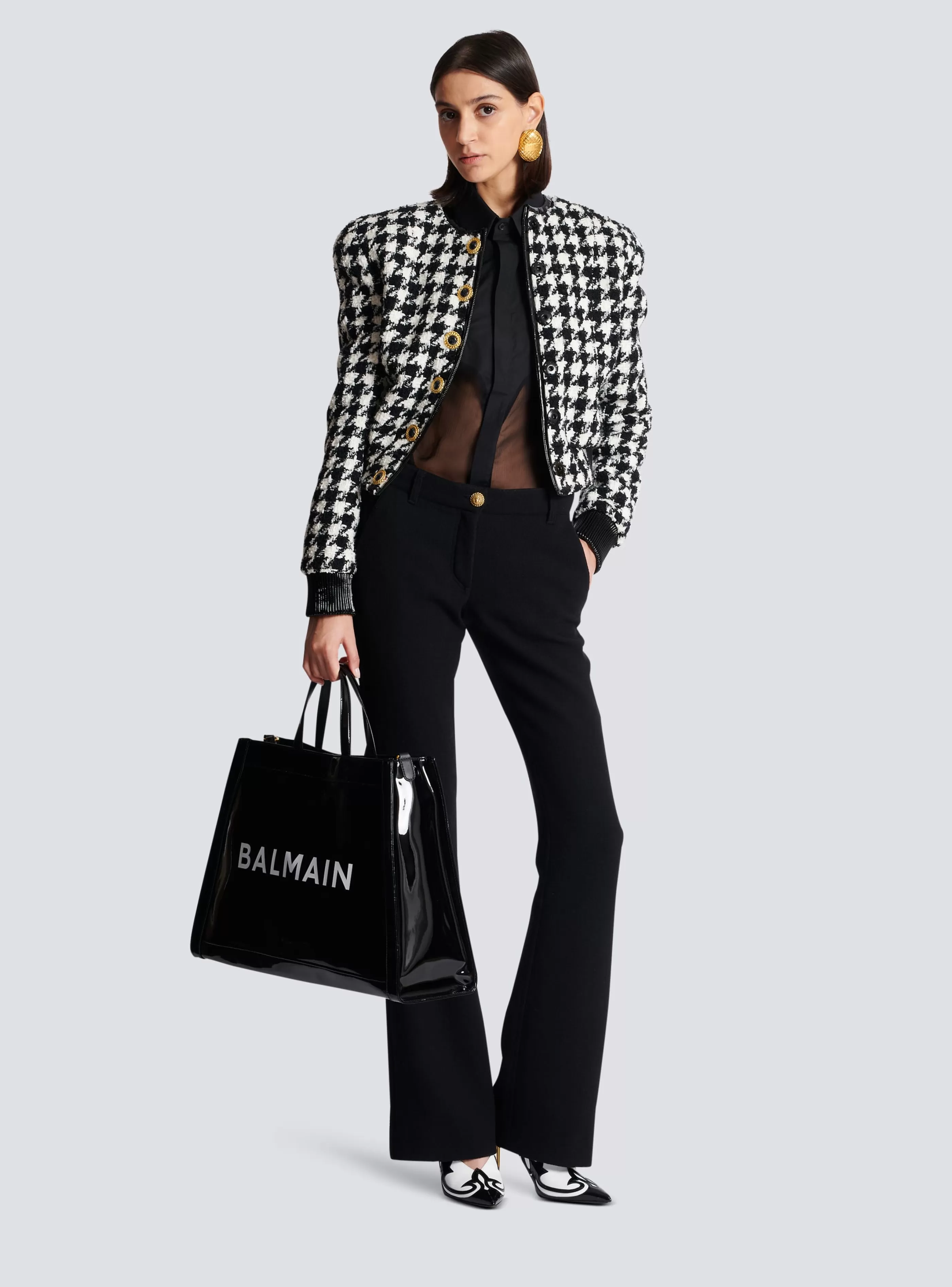 Balmain Pantaloni E Pantaloncini-Bootcut Crepe Trousers black