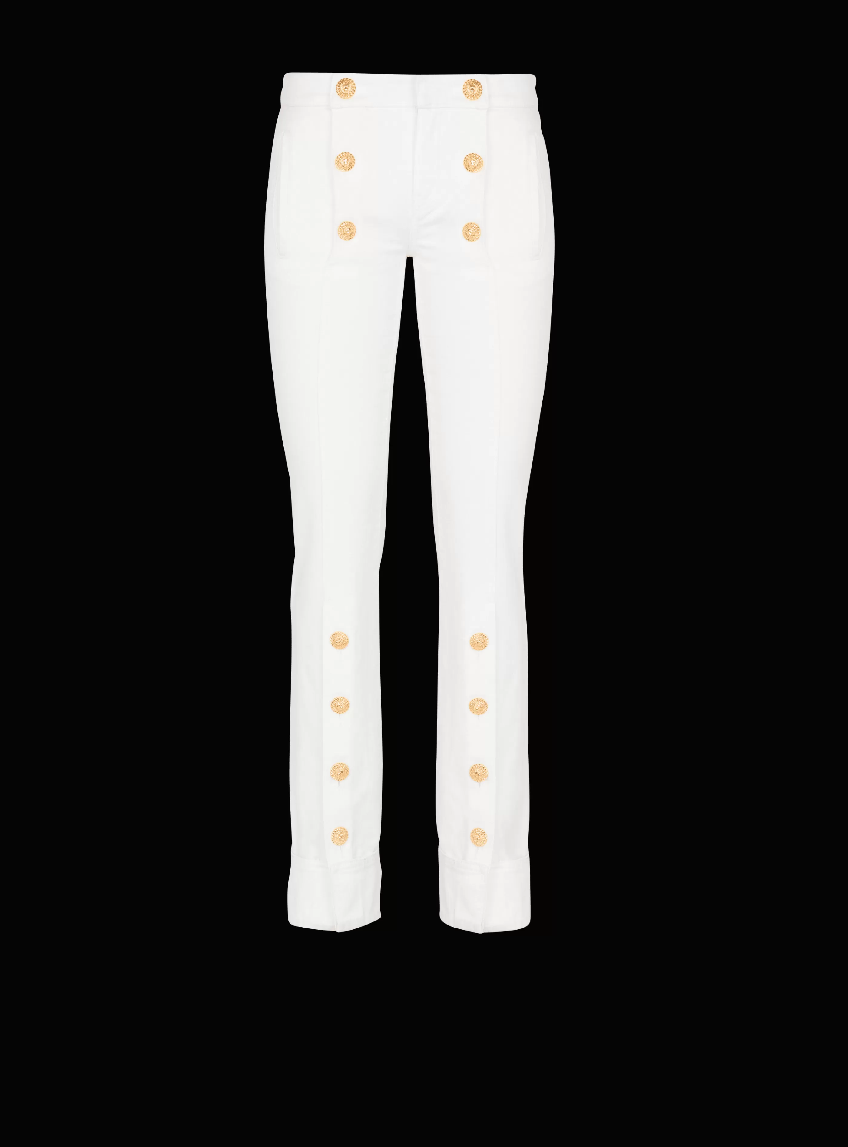 Balmain Denim | Pantaloni E Pantaloncini-Buttoned Denim Jeans white