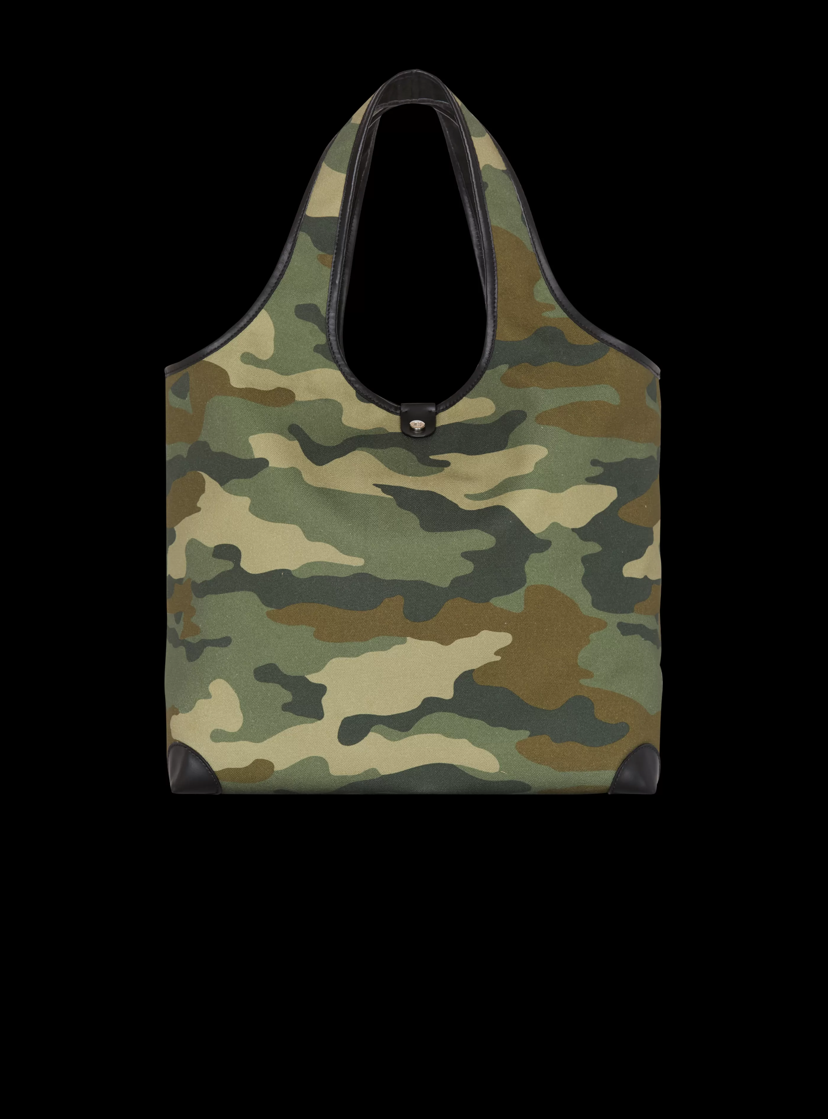 Balmain Borse E Zaini-Camouflage Canvas B-Army Grocery Bag With Vintage Logo khaki