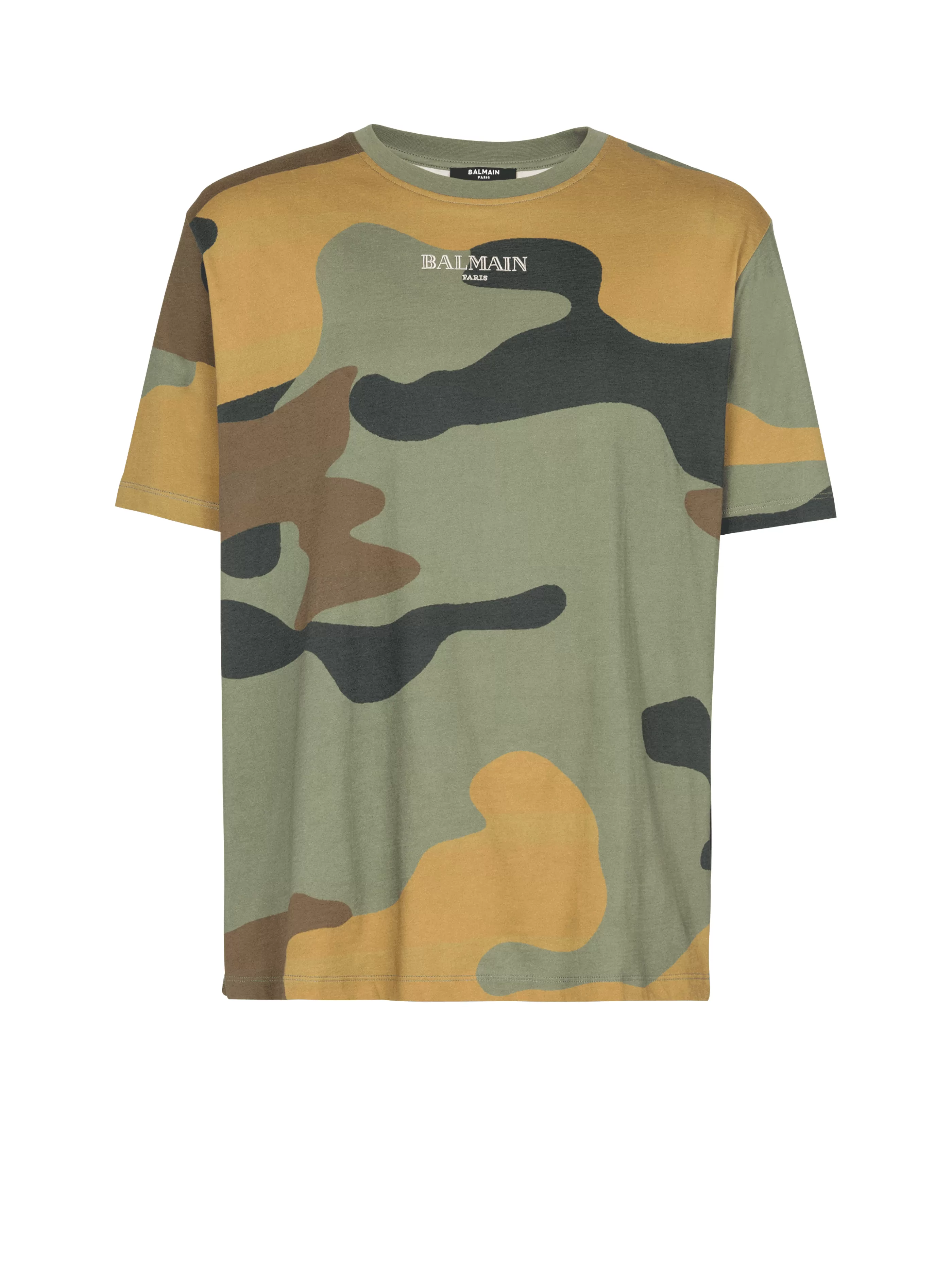 Balmain T-Shirts-Camouflage Vintage T-shirt khaki