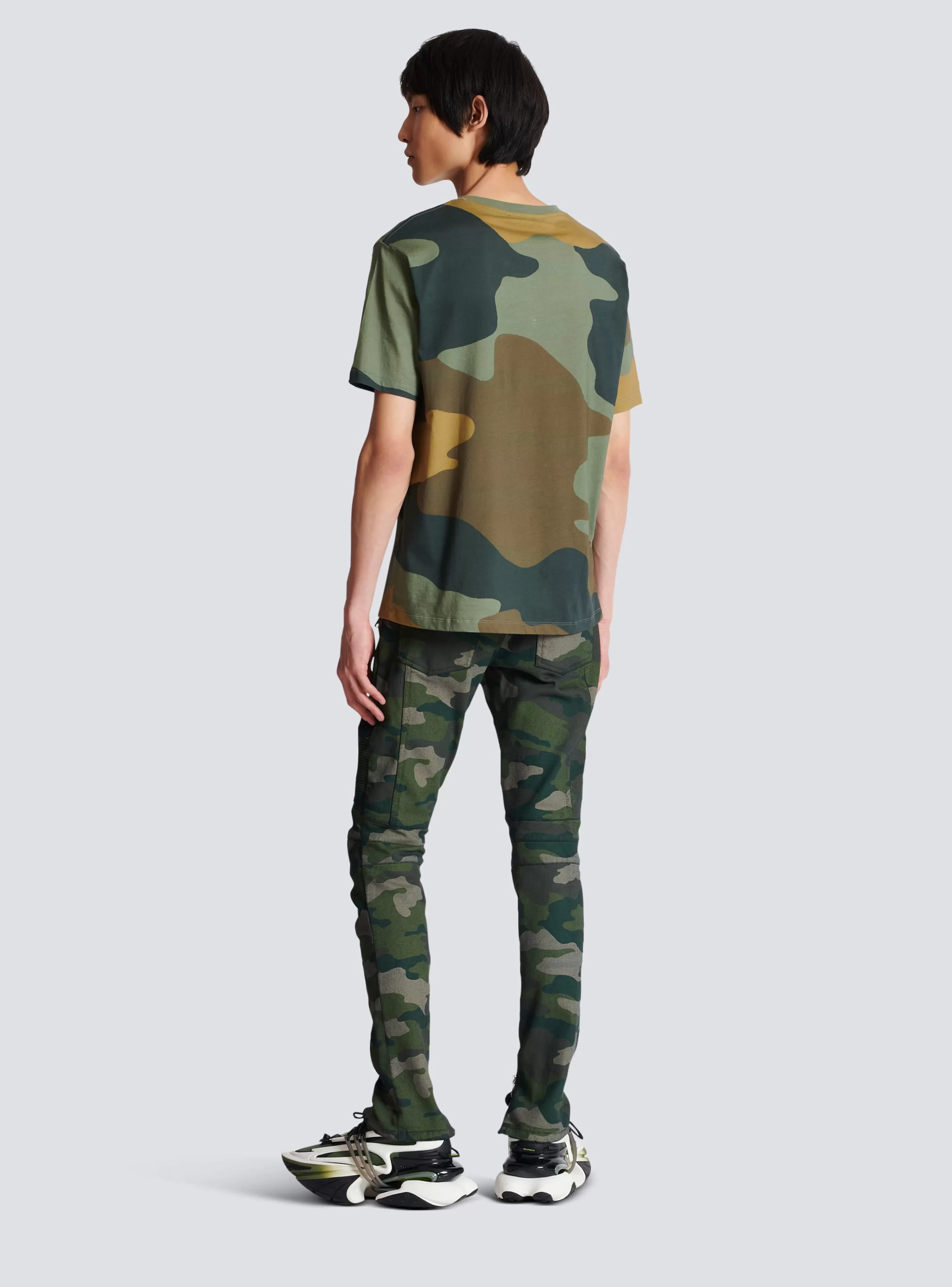 Balmain T-Shirts-Camouflage Vintage T-shirt khaki