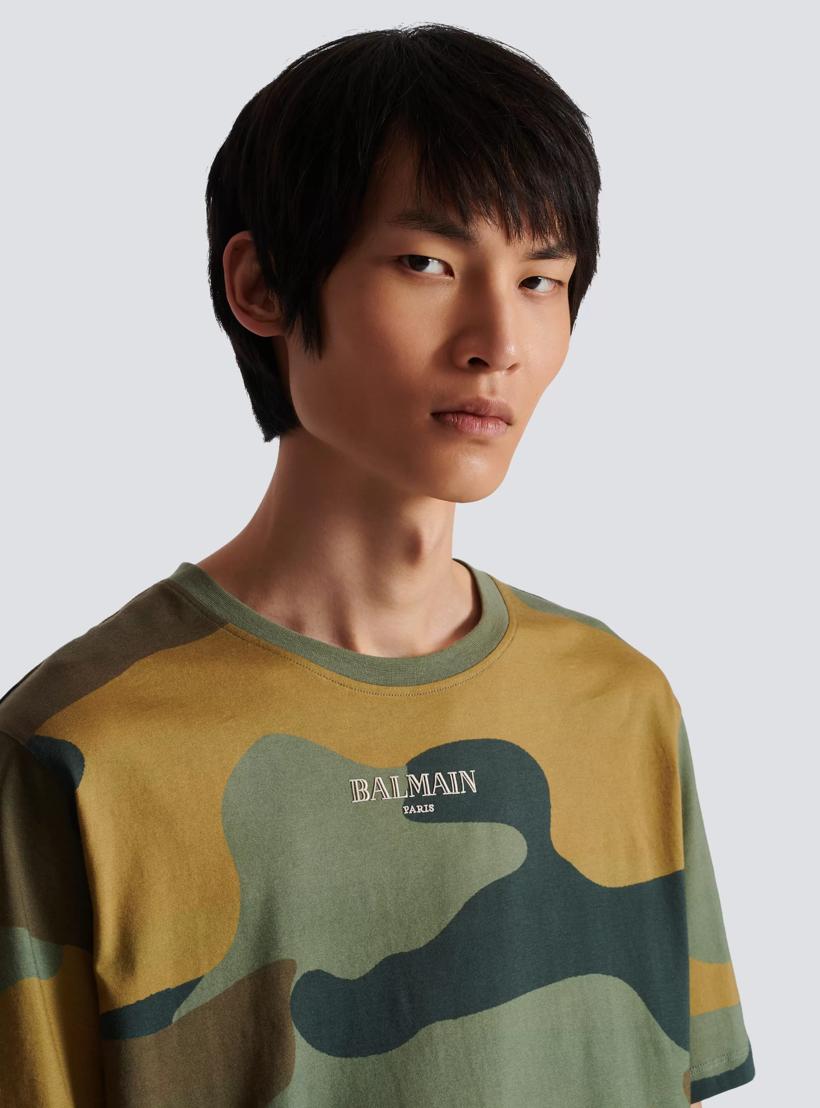 Balmain T-Shirts-Camouflage Vintage T-shirt khaki