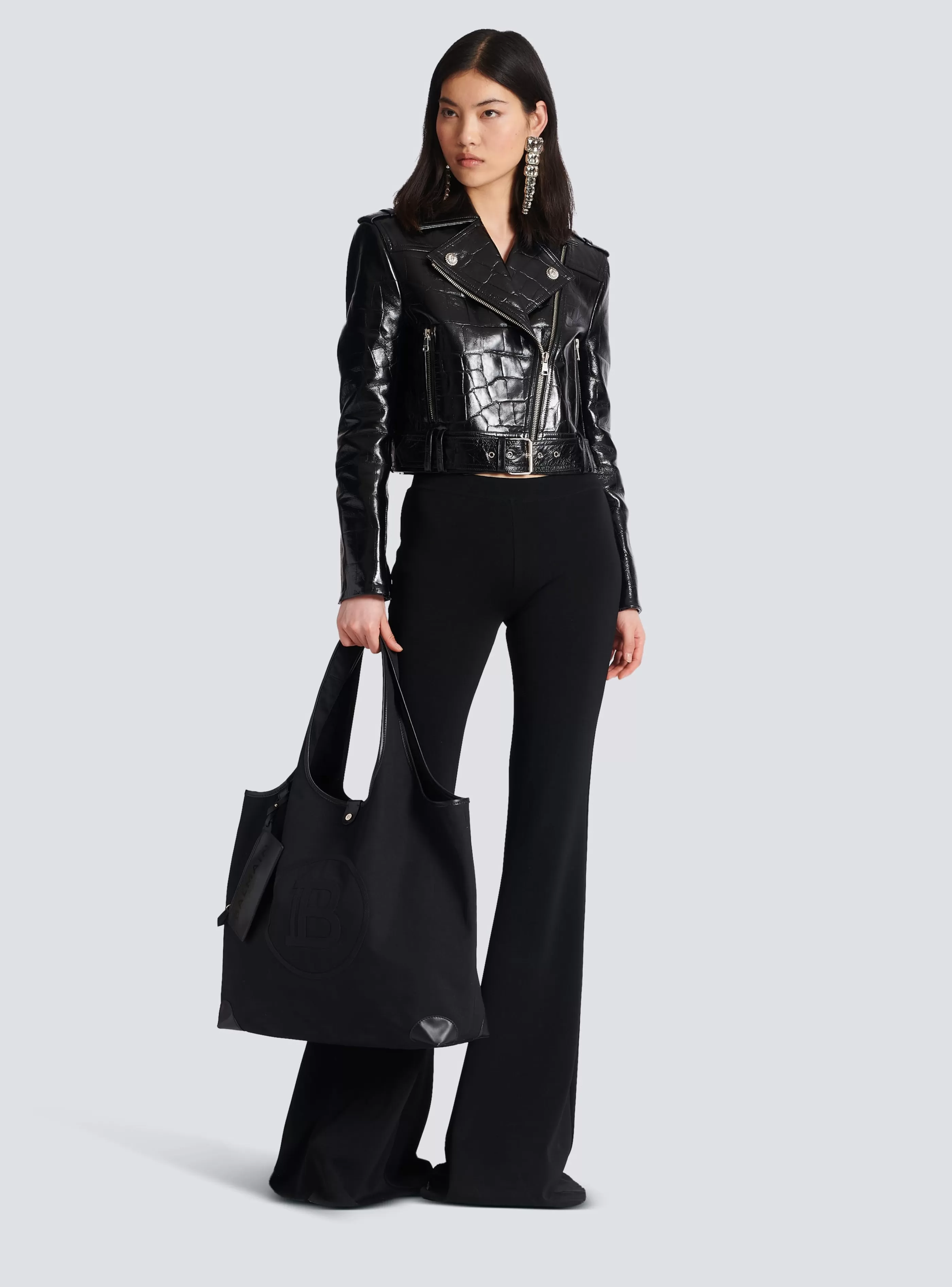 Balmain Borse A Mano | Borse B-Army-Canvas And Leather Grocery Bag black