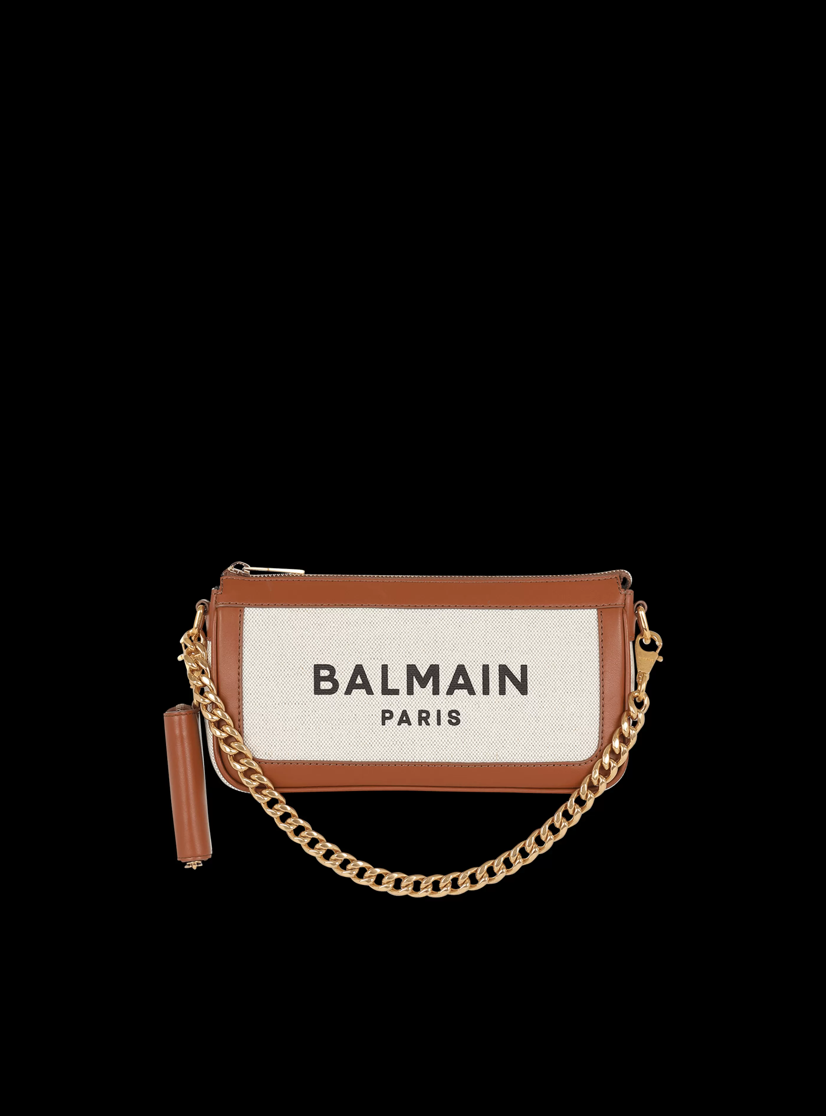 Balmain Borse A Tracolla | Borse B-Army-Canvas B-Army Clutch Bag With Leather Panels beige