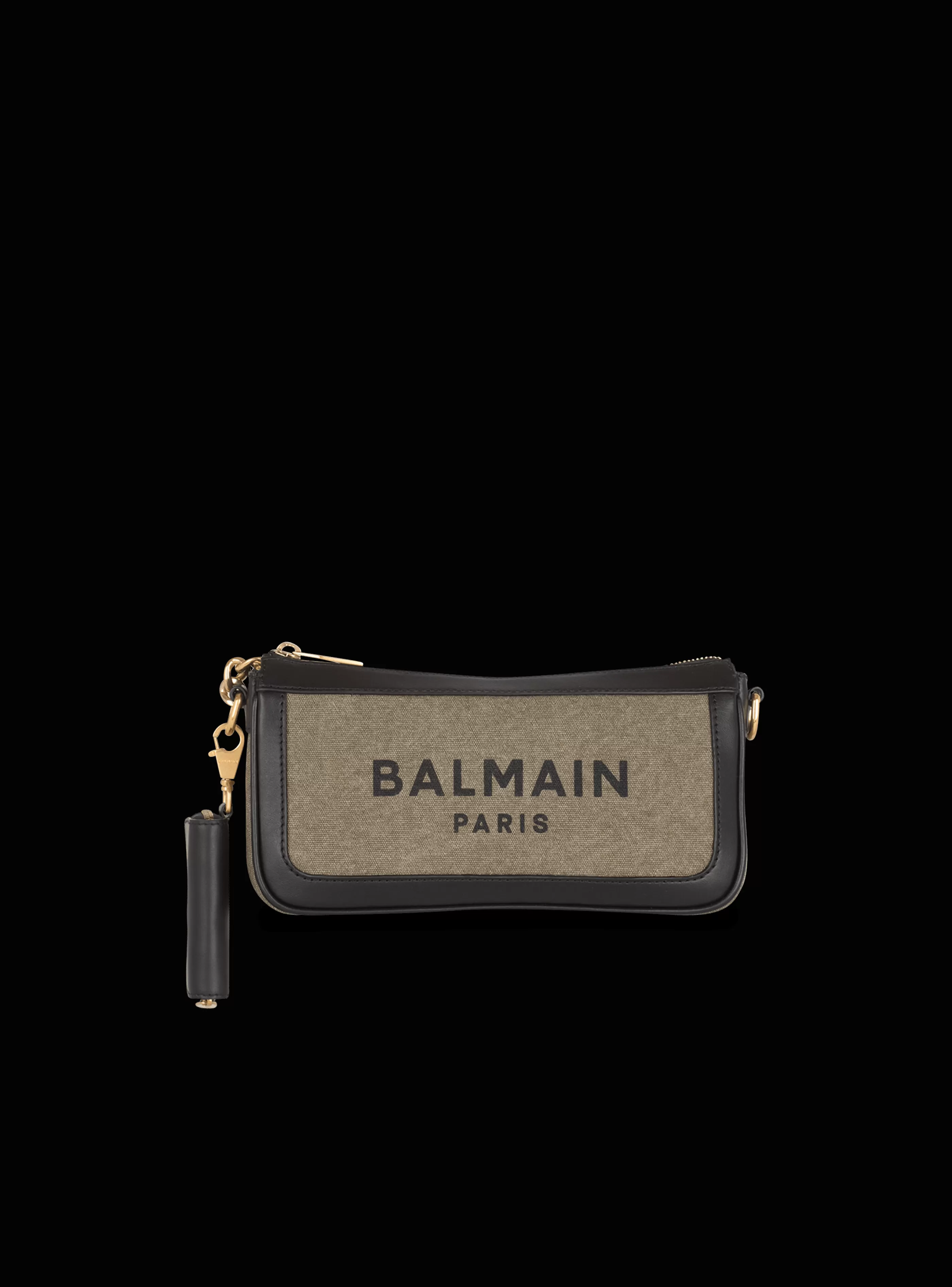 Balmain Borse A Tracolla | Borse B-Army-Canvas B-Army Clutch Bag With Leather Panels khaki