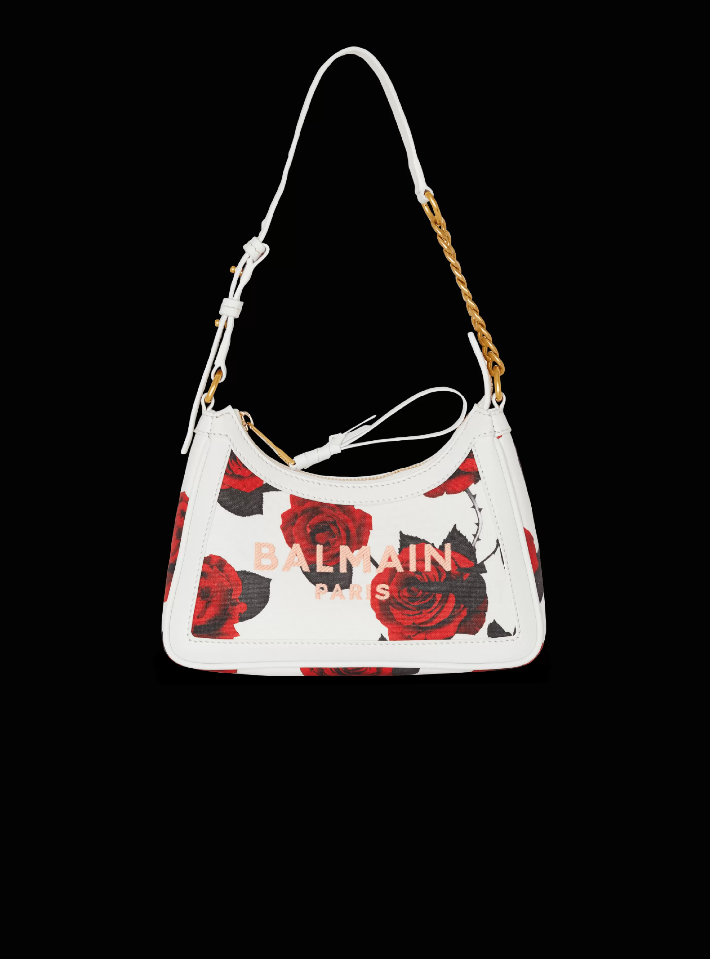 Balmain Borse A Spalla | Borse B-Army-Canvas B-Army Shoulder Bag With A Roses Print red