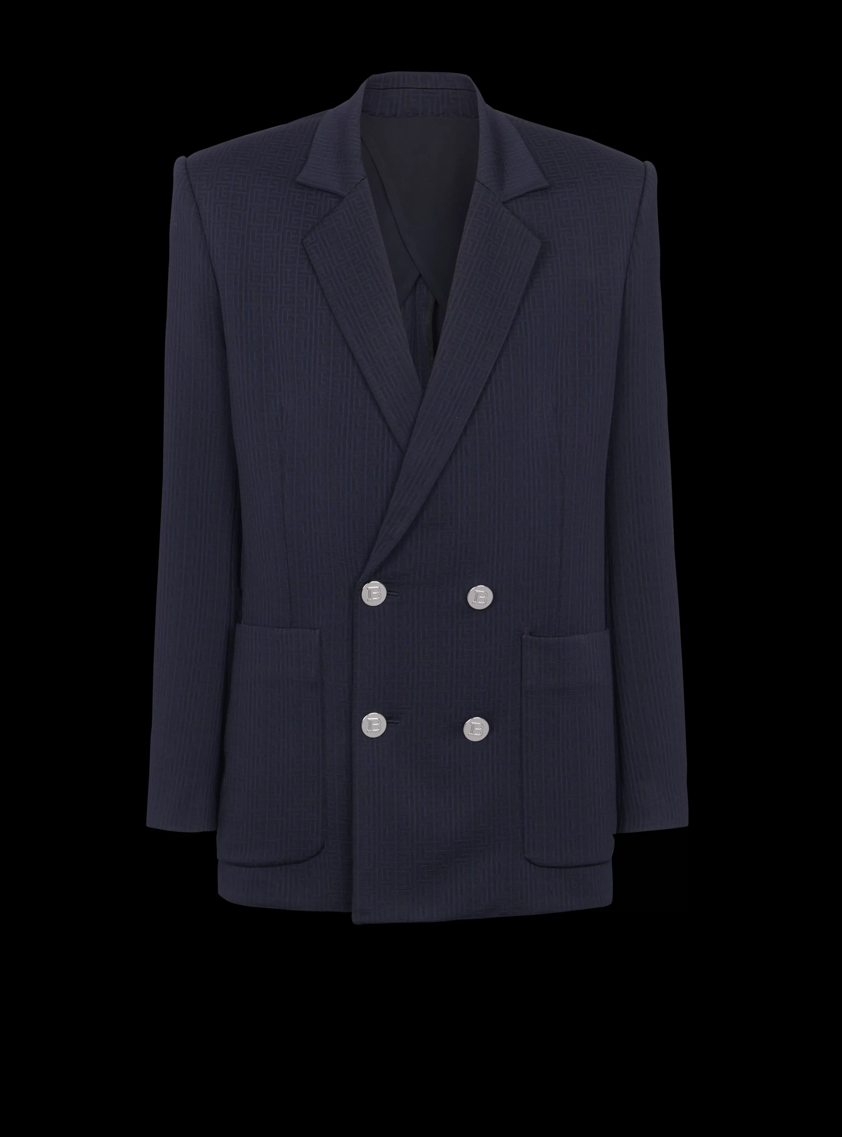 Balmain Giacche E Blazers-Casual Mini Monogram Blazer navy