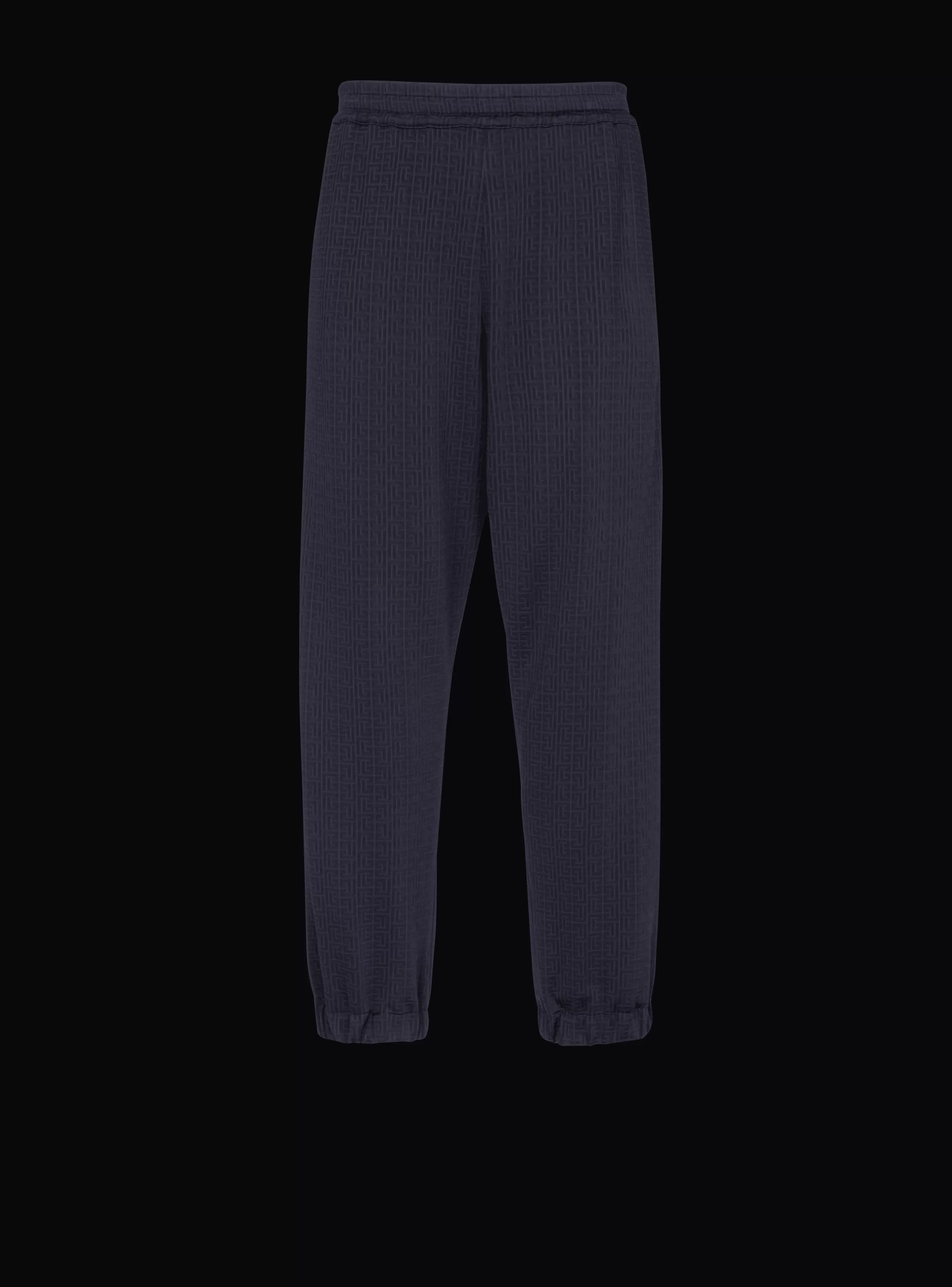 Balmain Pantaloni E Pantaloncini-Casual Mini Monogram Trousers navy