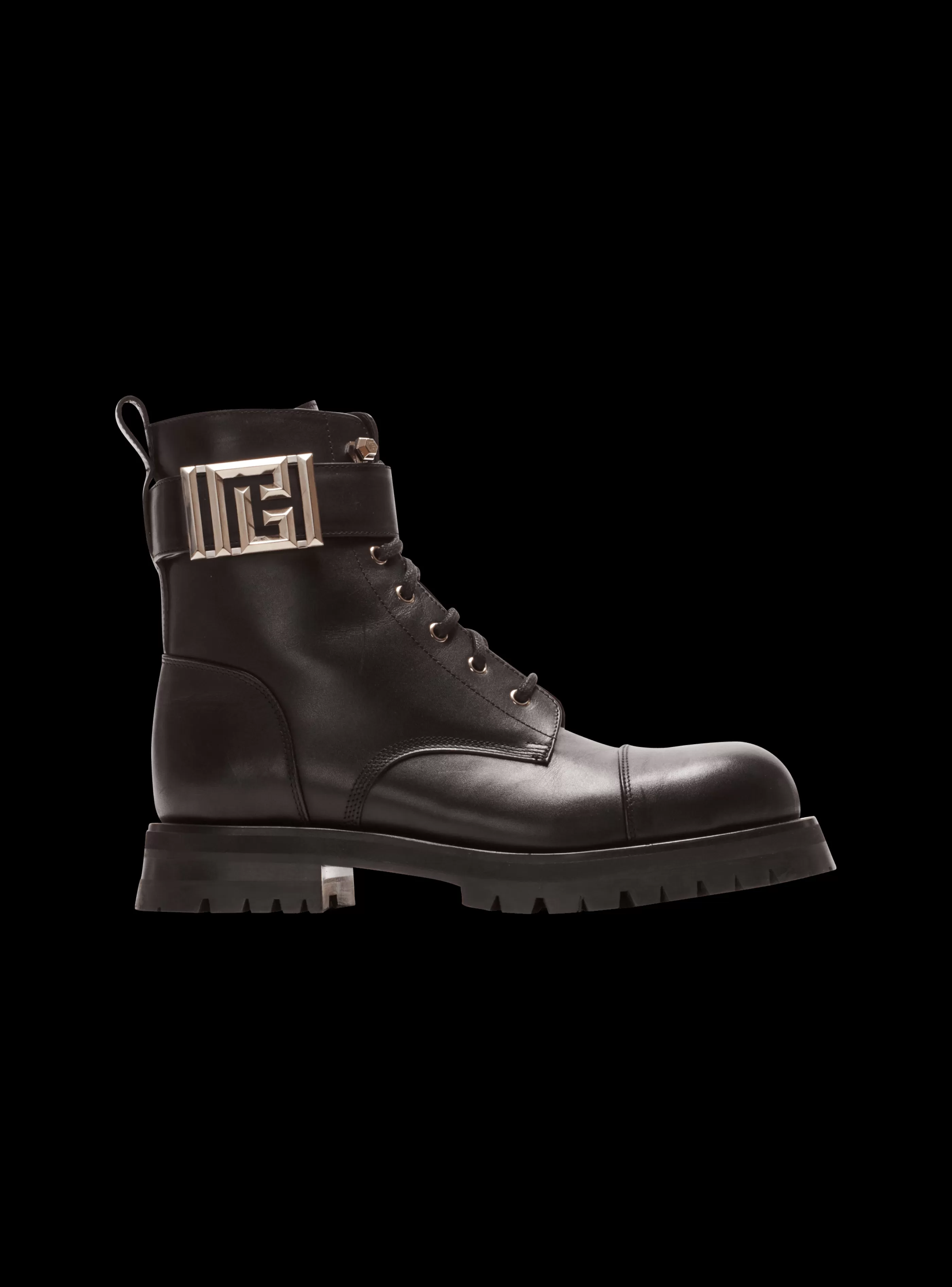 Balmain Stivali E Anfibi-Charlie Leather Ranger Boots black