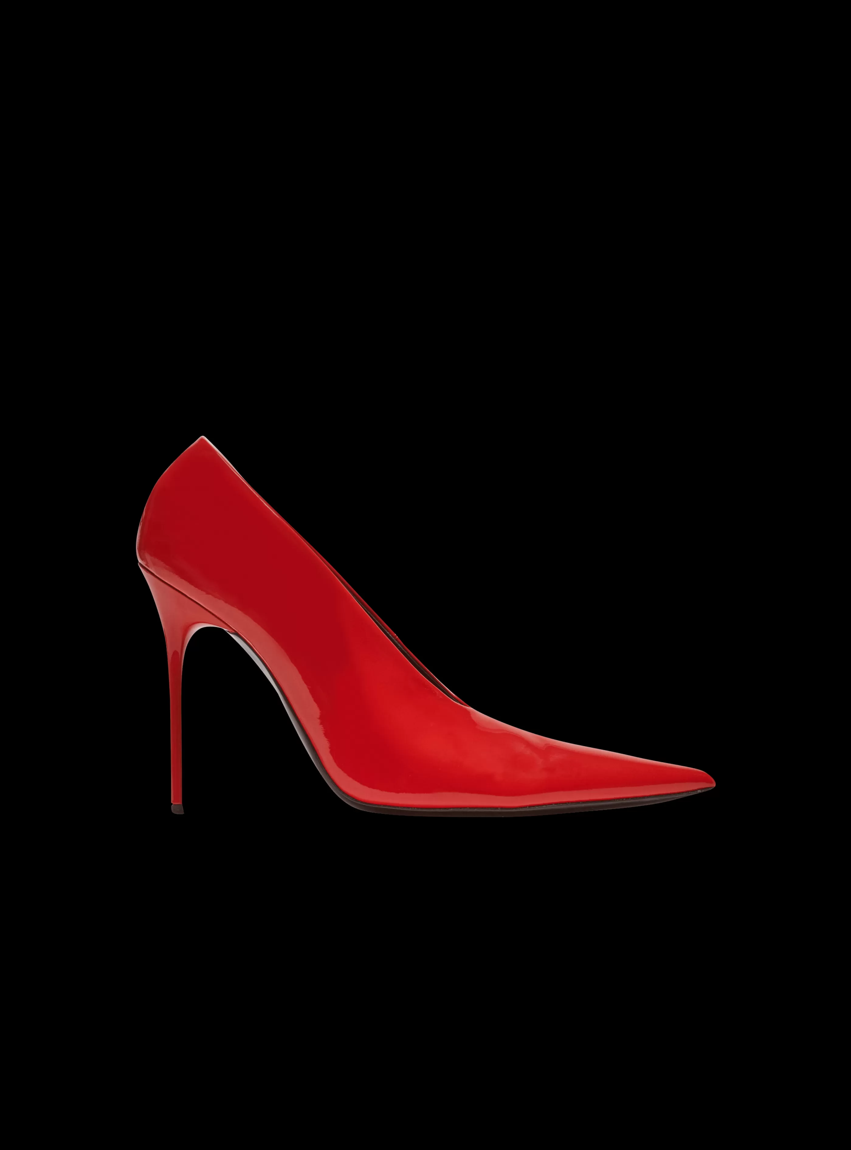 Balmain Scarpe Col Tacco Alto-Clara Patent Leather Pumps red