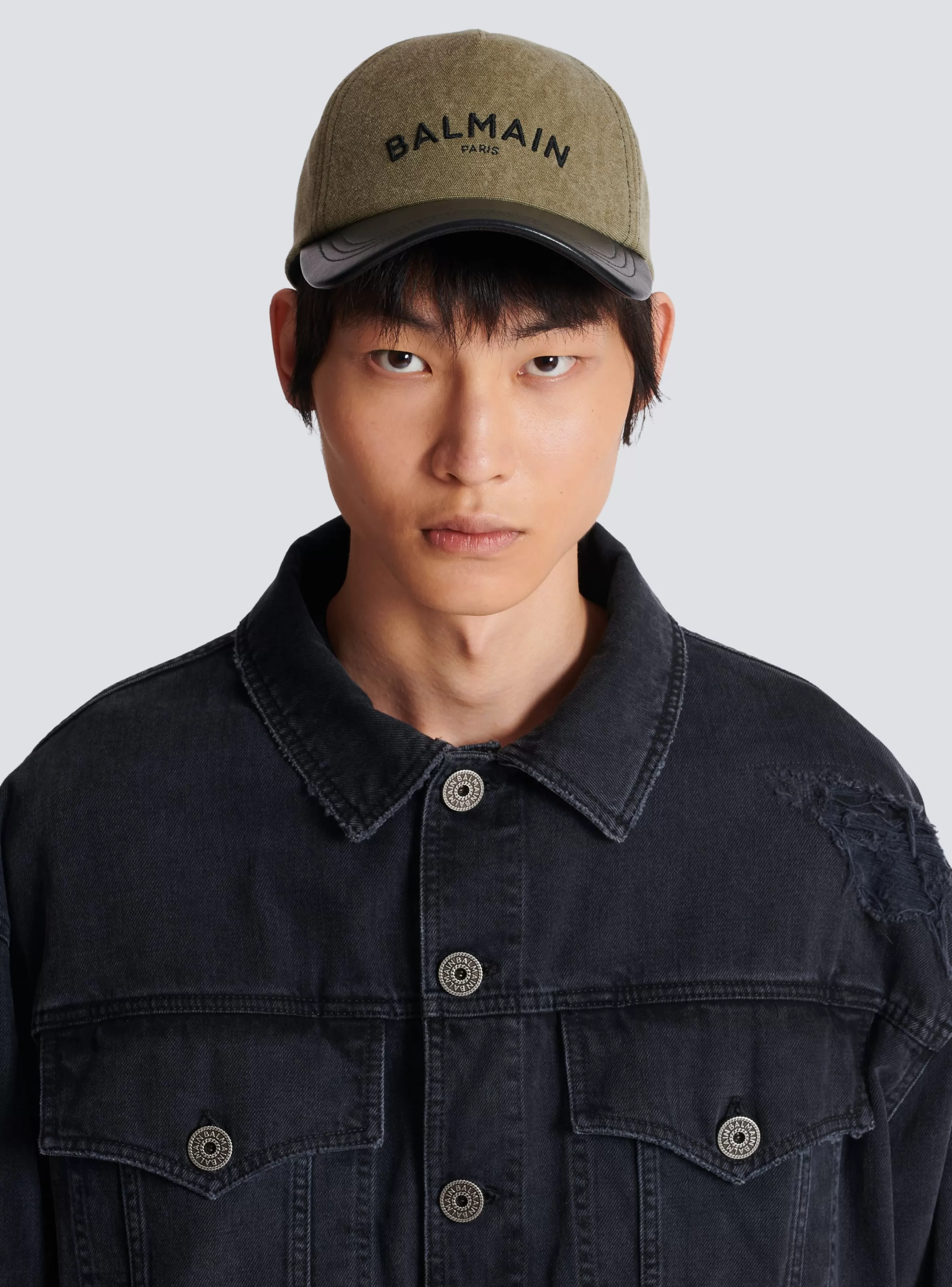 Balmain Cappelli-Cotton Cap With Logo khaki