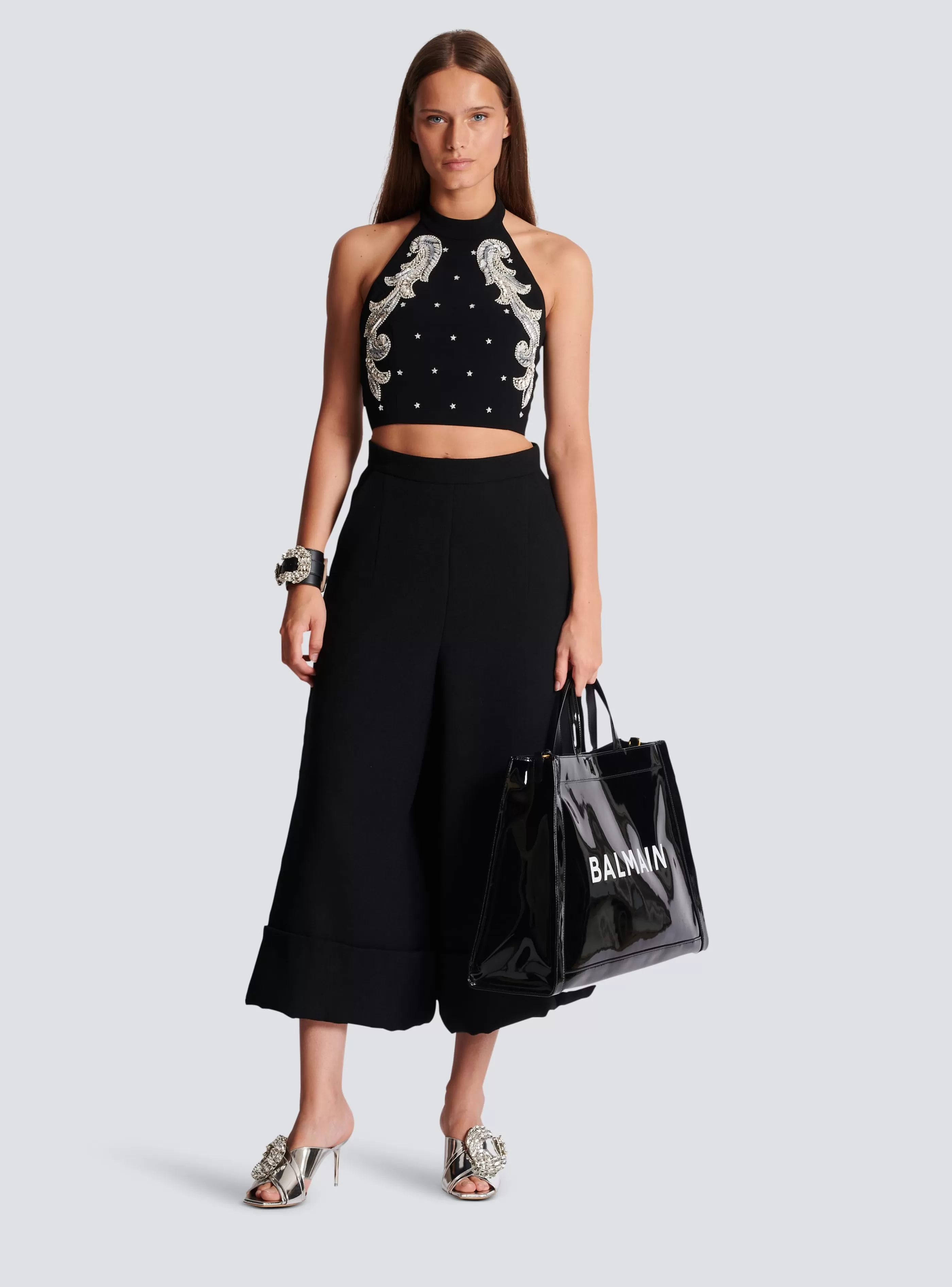 Balmain Pantaloni E Pantaloncini-Crepe Culotte Skirt black