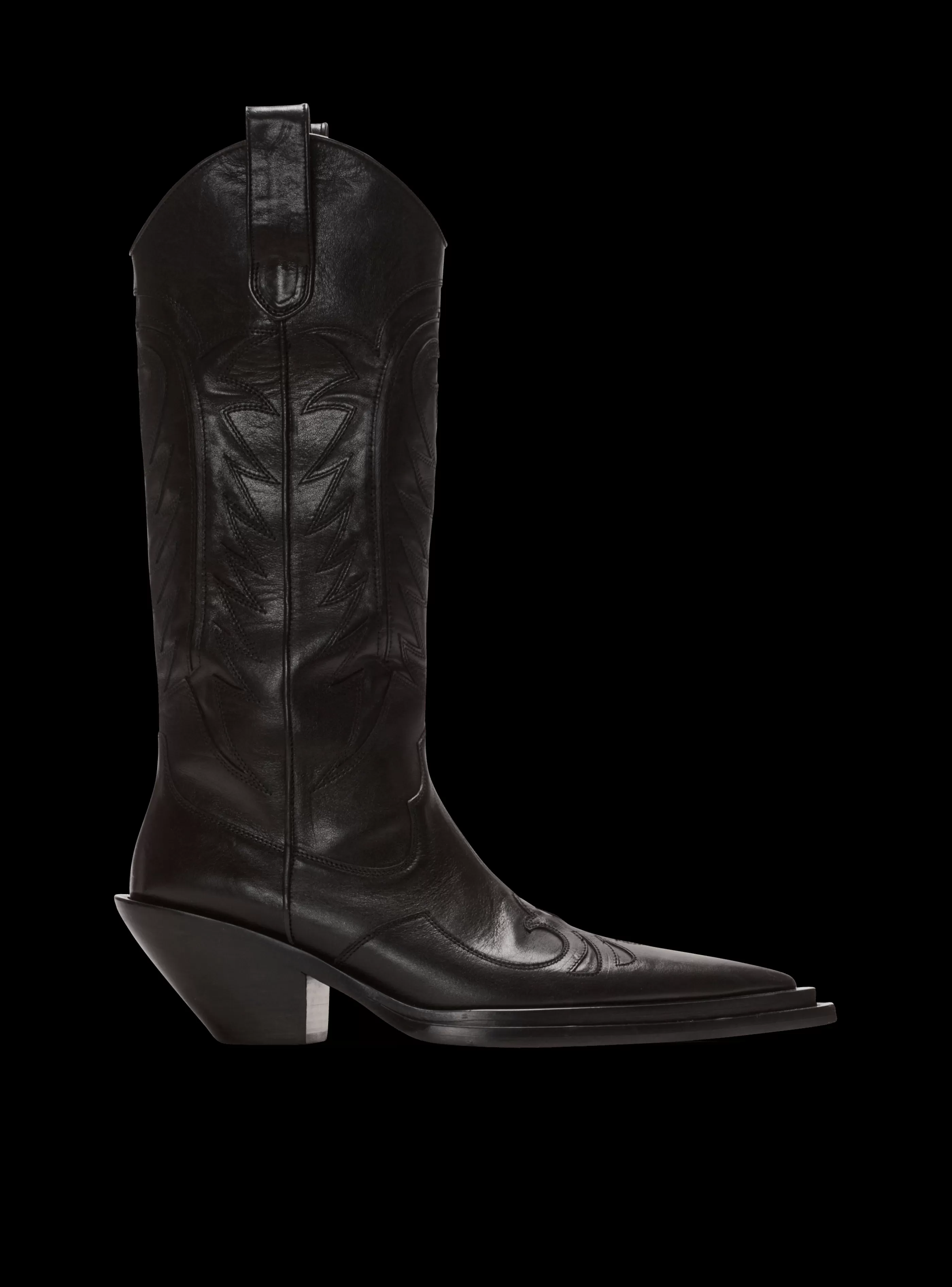 Balmain Stivali E Anfibi-Dan Patchwork Leather Boots black