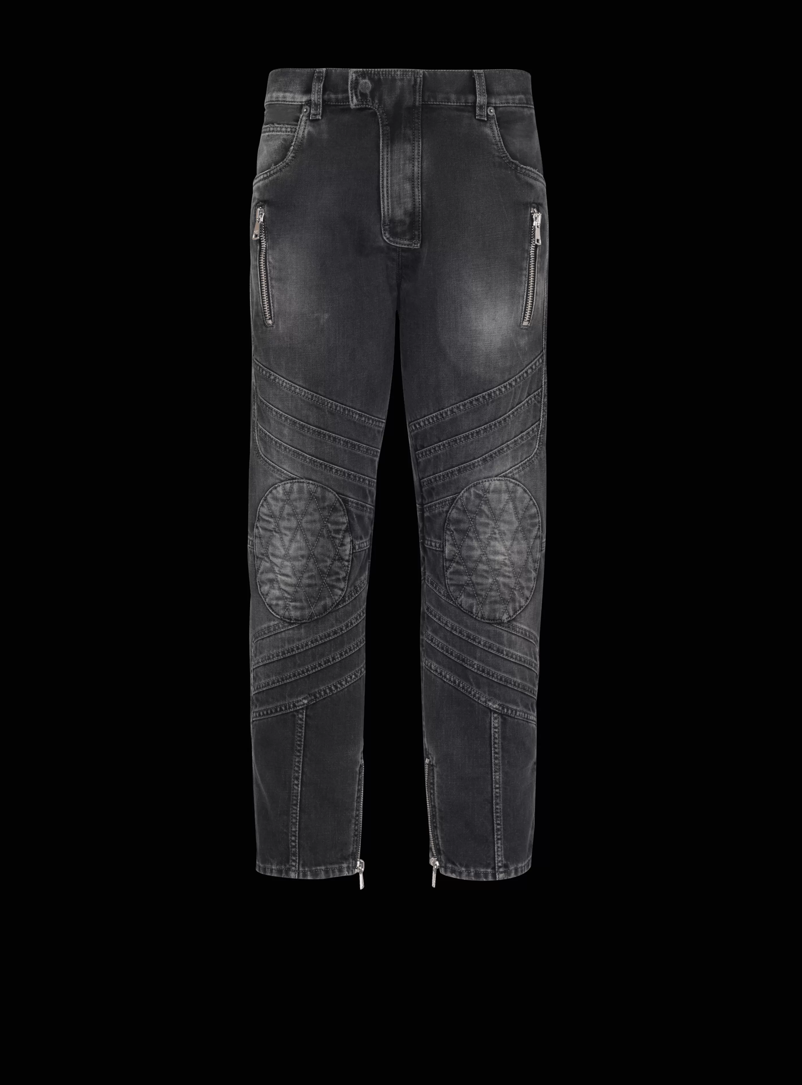 Balmain Denim-Denim Biker Jeans black