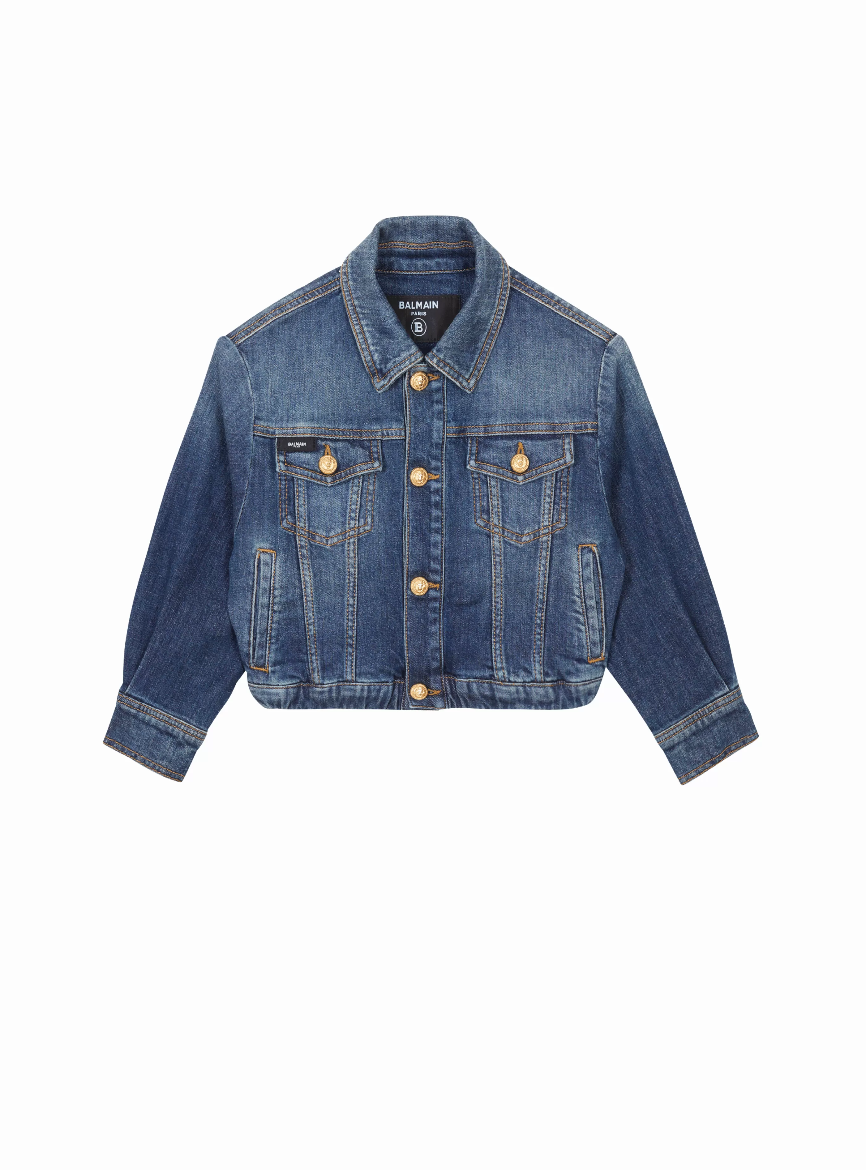 Balmain Bambina (4-10 Anni)-Denim Jacket navy