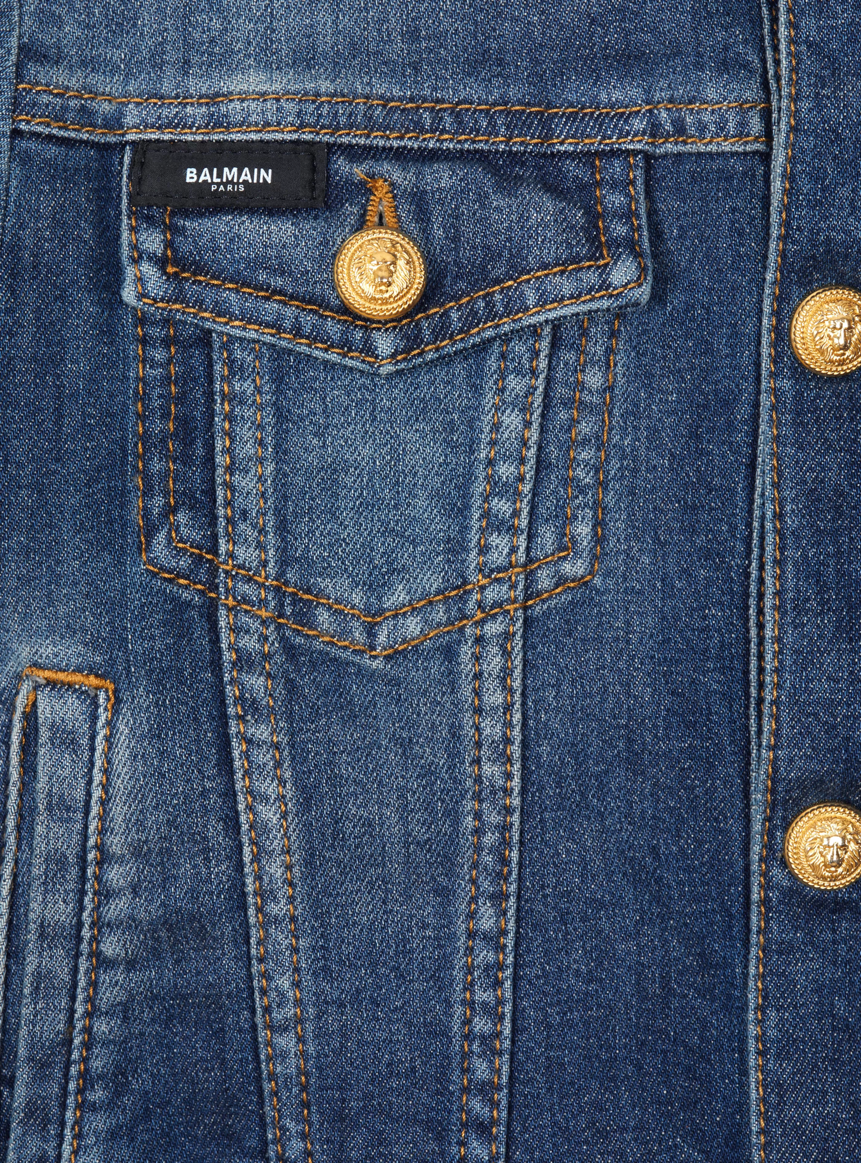 Balmain Bambina (4-10 Anni)-Denim Jacket navy