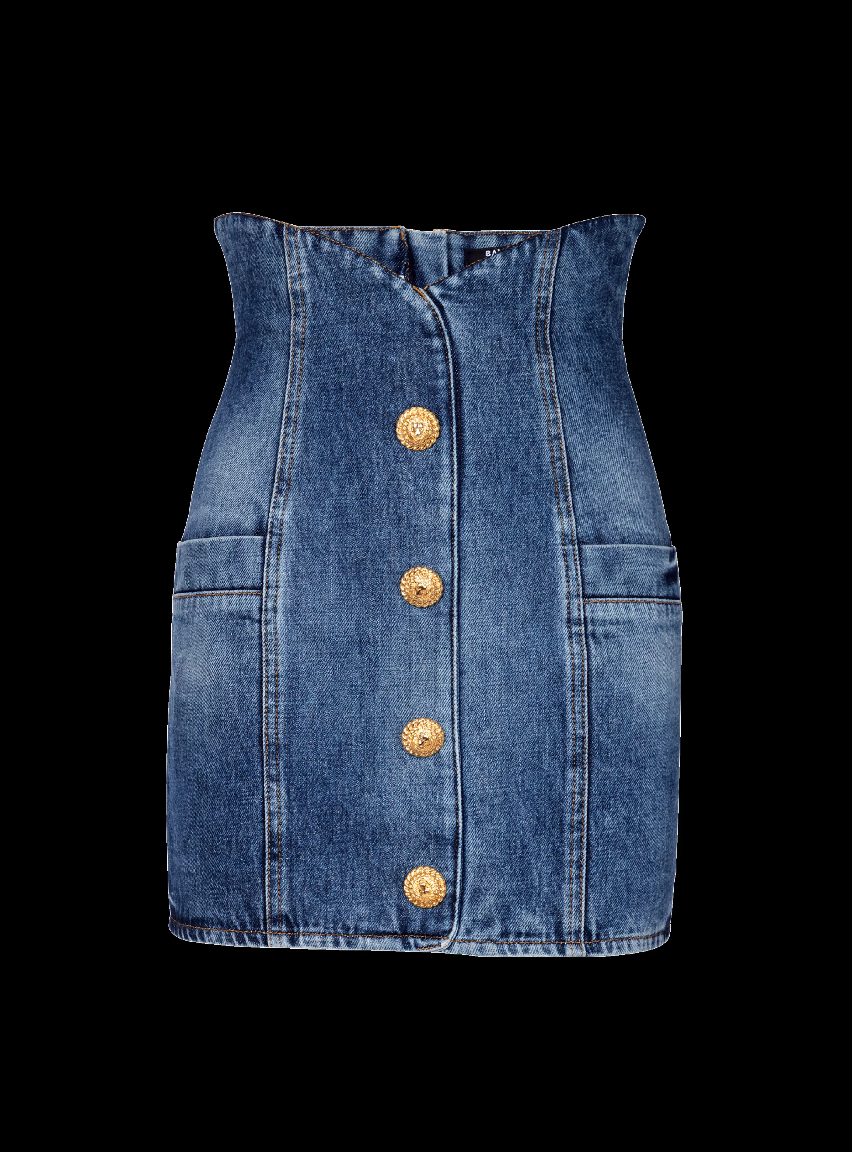 Balmain Denim | Gonne-Denim Tulip Skirt With Buttons navy