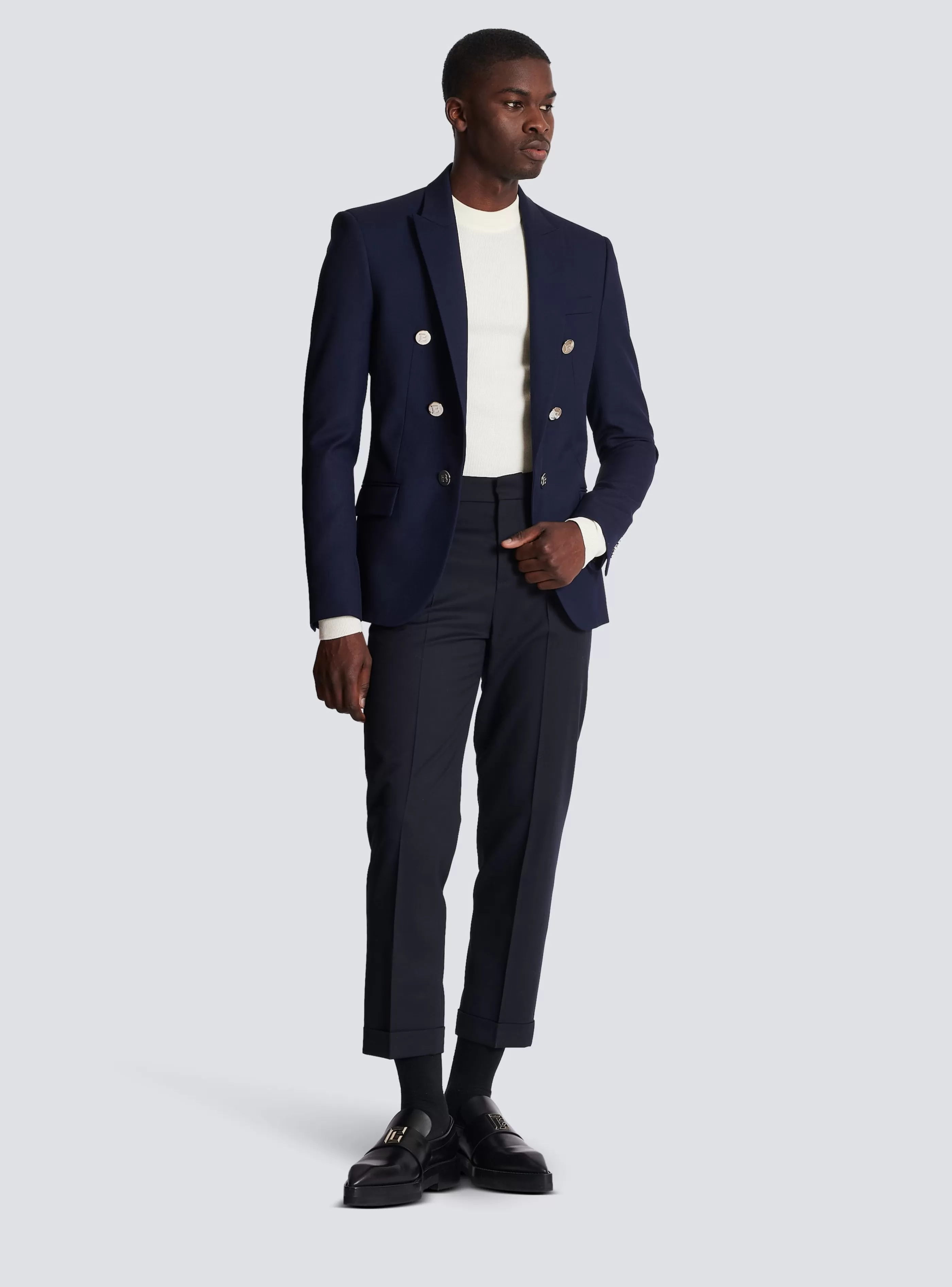 Balmain Giacche E Blazers-Double Breasted Blazer navy