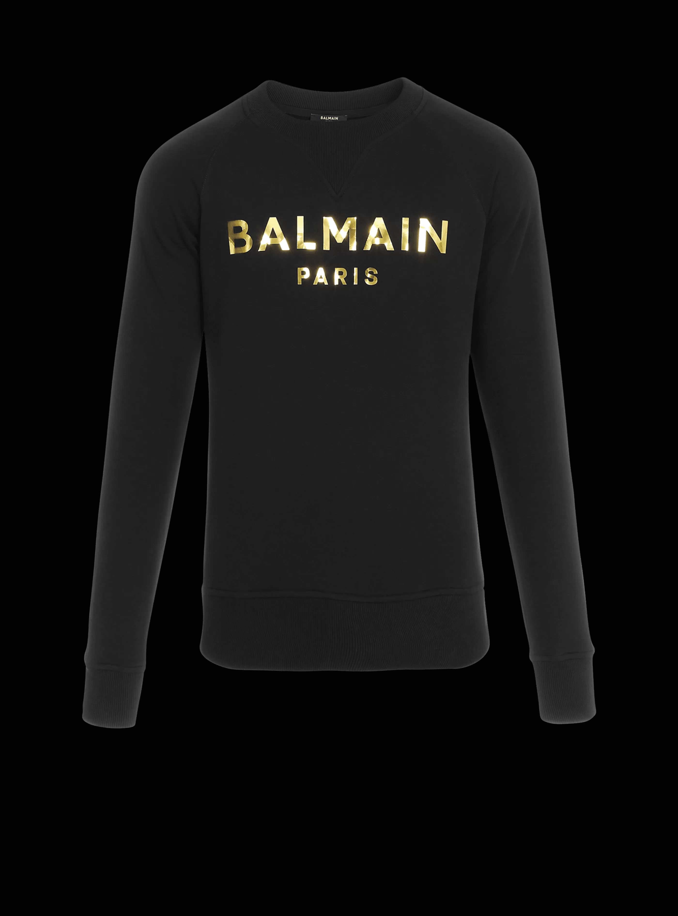 Balmain Abbigliamento Sportivo | Felpe-Eco-designed Cotton Sweatshirt With Paris Logo Print gold