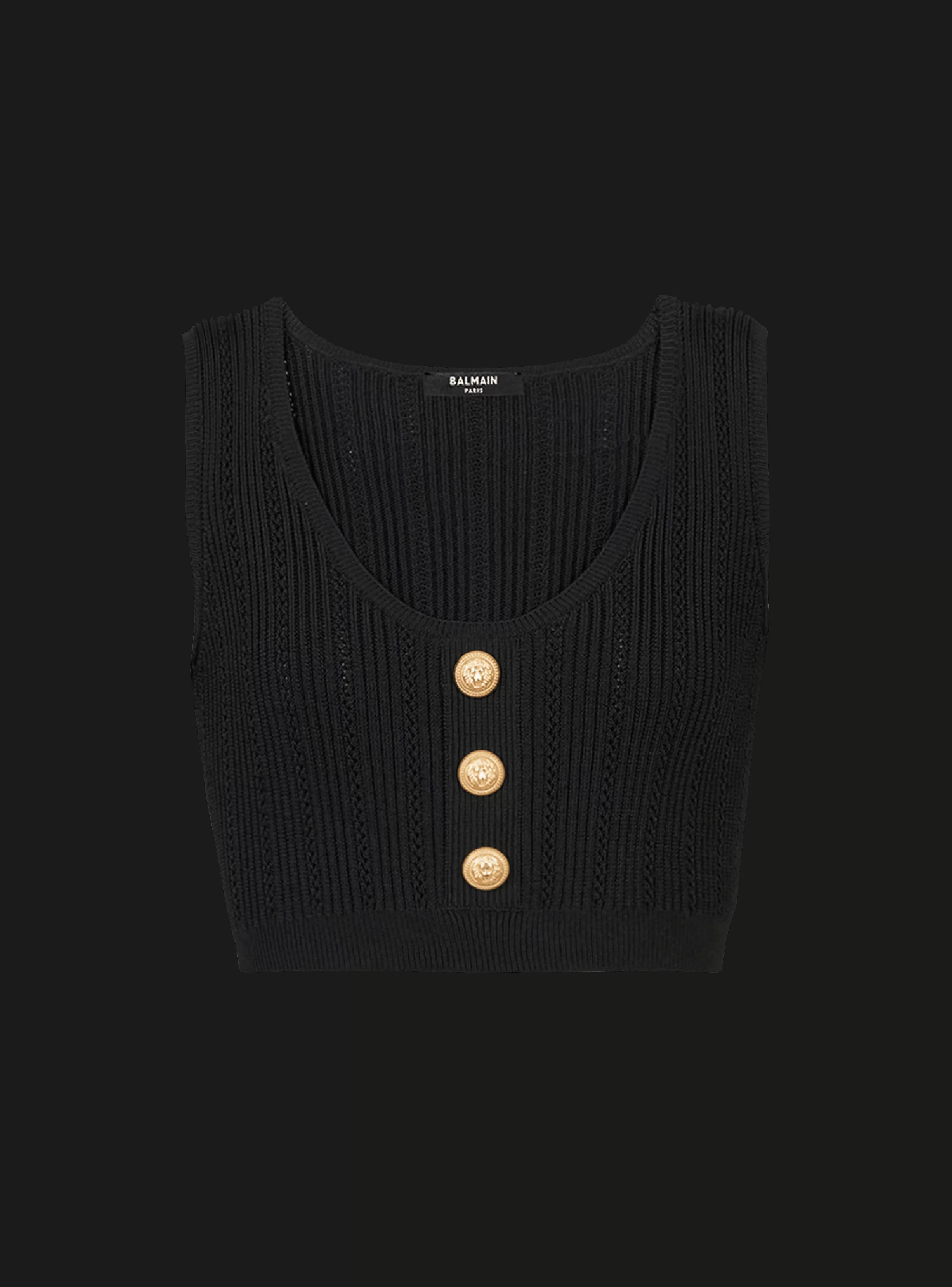 Balmain Maglieria | Top E Camicie-Eco-designed Knit Crop Top black