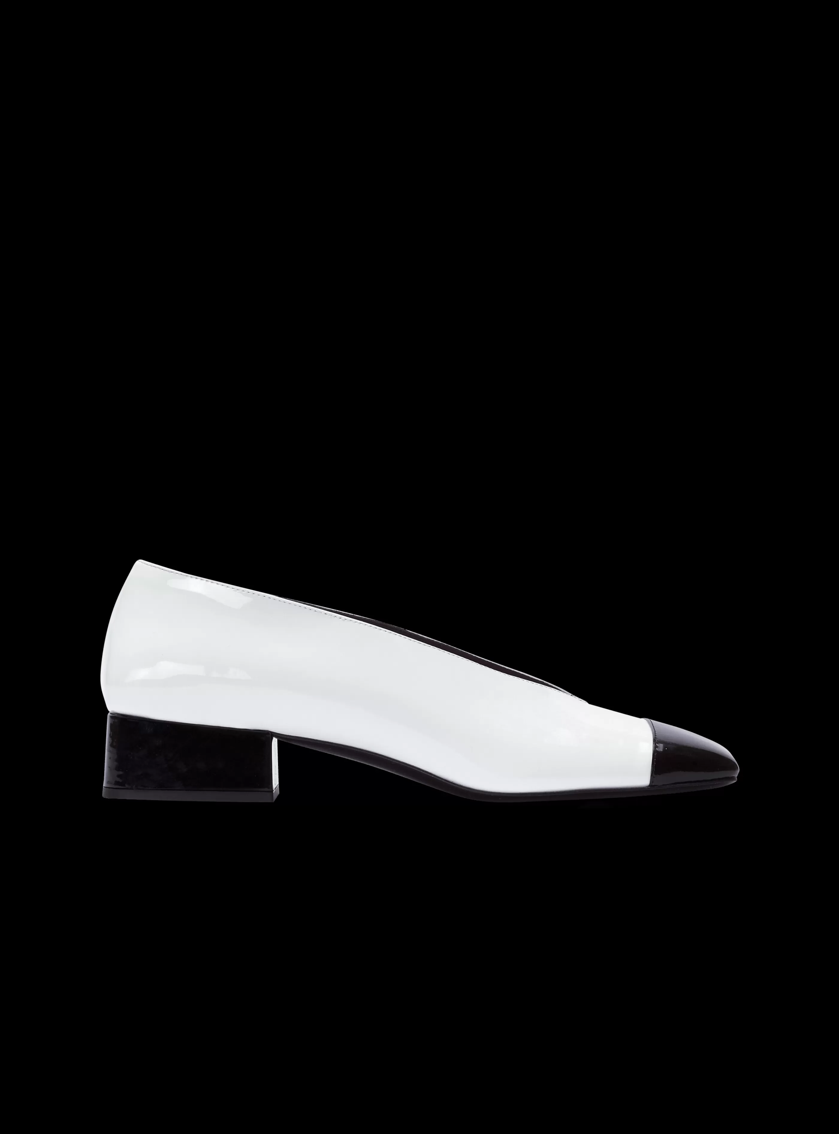 Balmain Scarpe Basse-Eden Two-tone Patent Leather Ballet Flats white