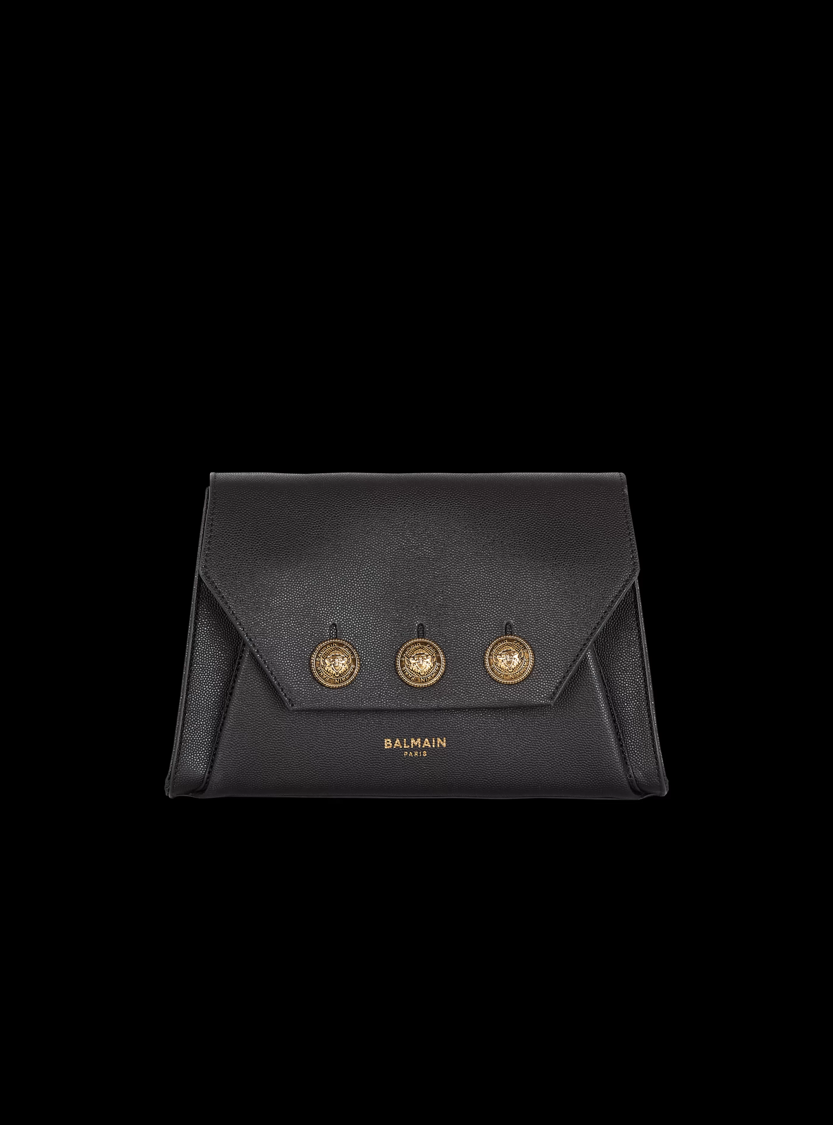 Balmain Borse A Tracolla | Borse Emblème-Emblème Flap Grained Calfskin Bag black