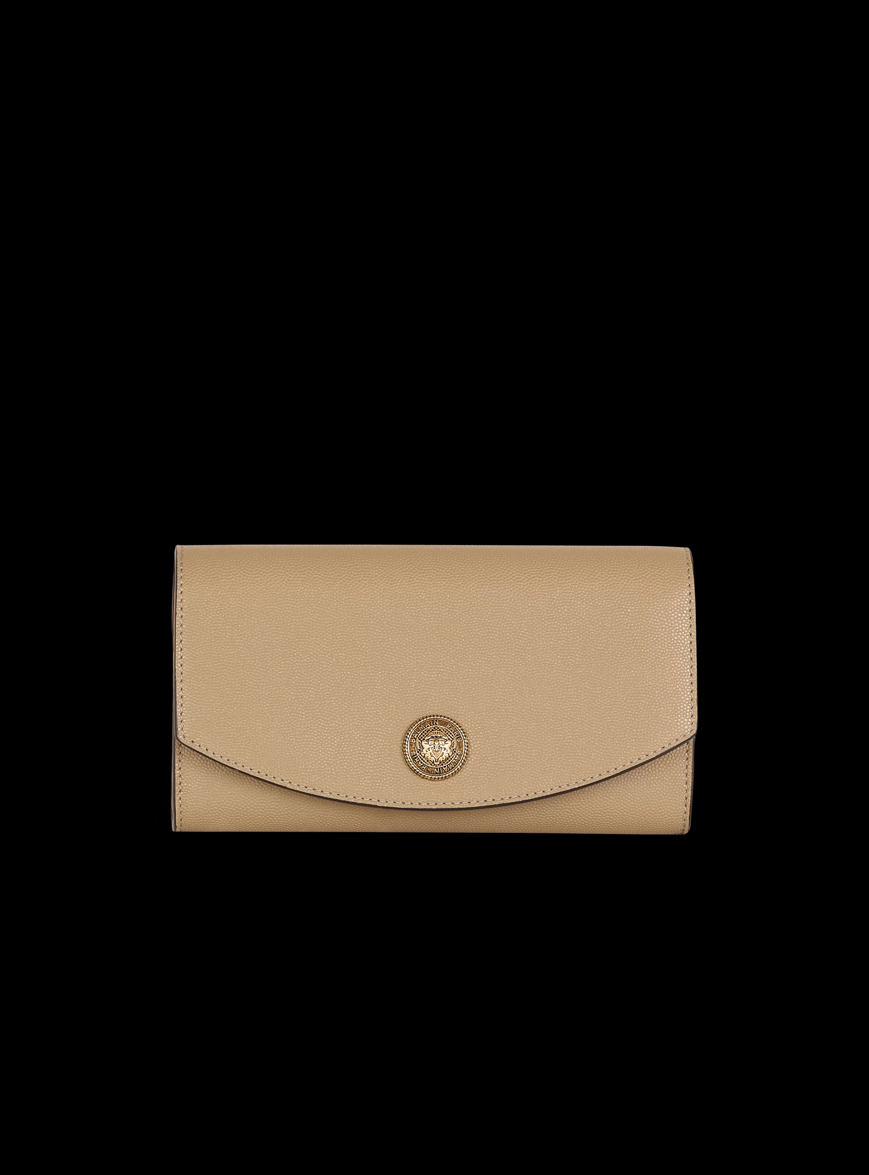 Balmain Piccola Pelletteria | Borse Mini-Emblème Grained Calfskin Clutch brown