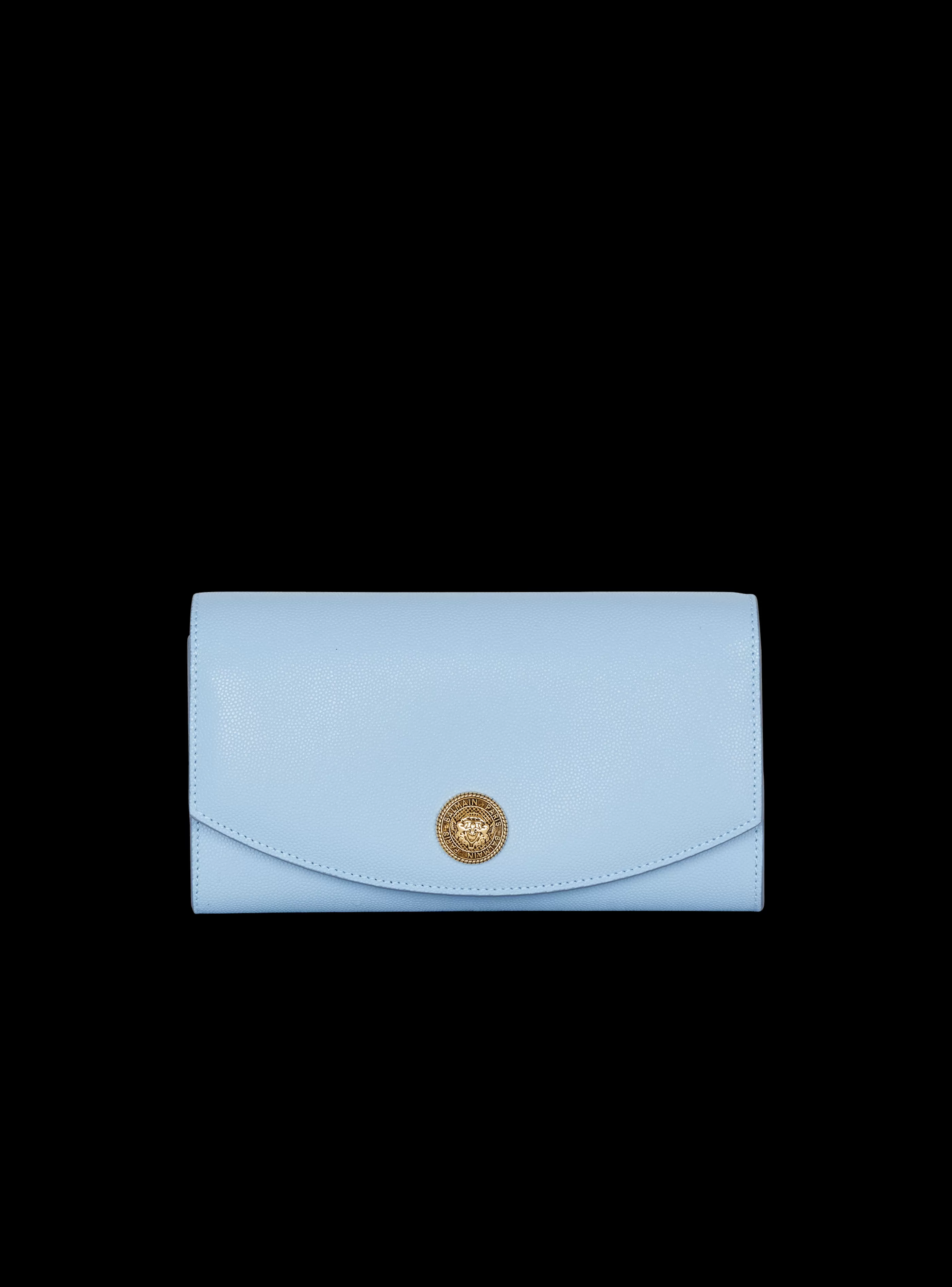 Balmain Piccola Pelletteria | Borse Mini-Emblème Grained Calfskin Clutch blue