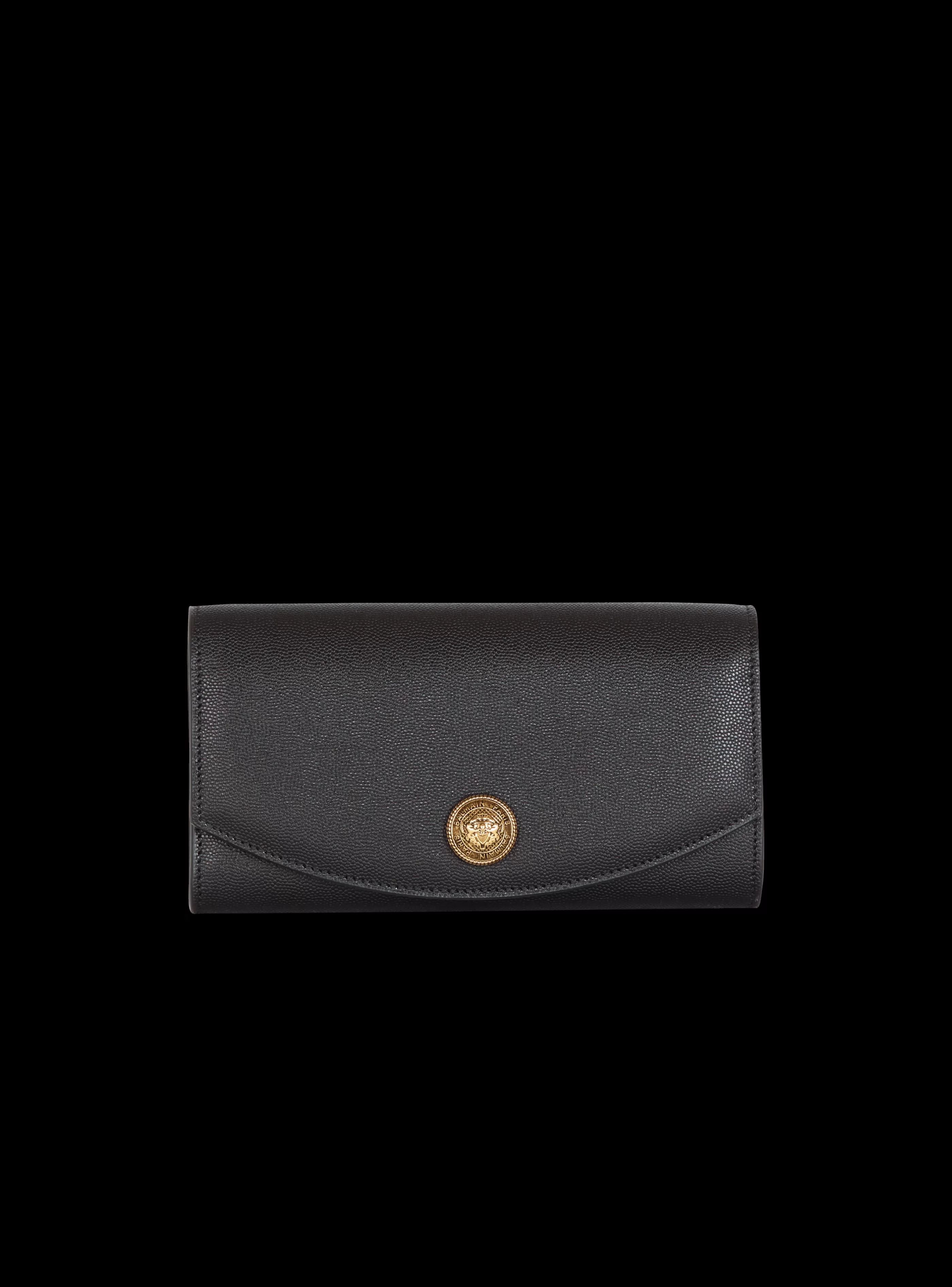 Balmain Piccola Pelletteria | Borse Mini-Emblème Grained Calfskin Clutch black