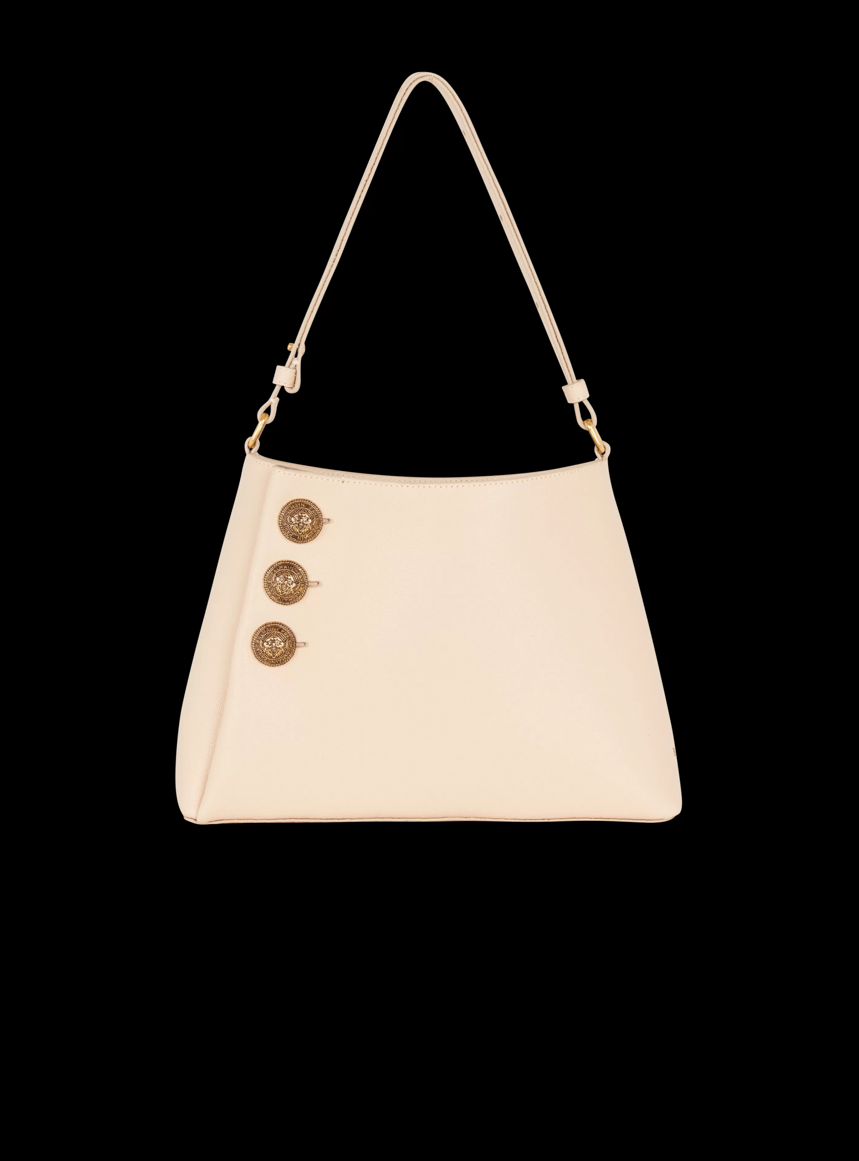 Balmain Borse A Spalla | Borse A Mano-Emblème Handbag In Grained Leather beige