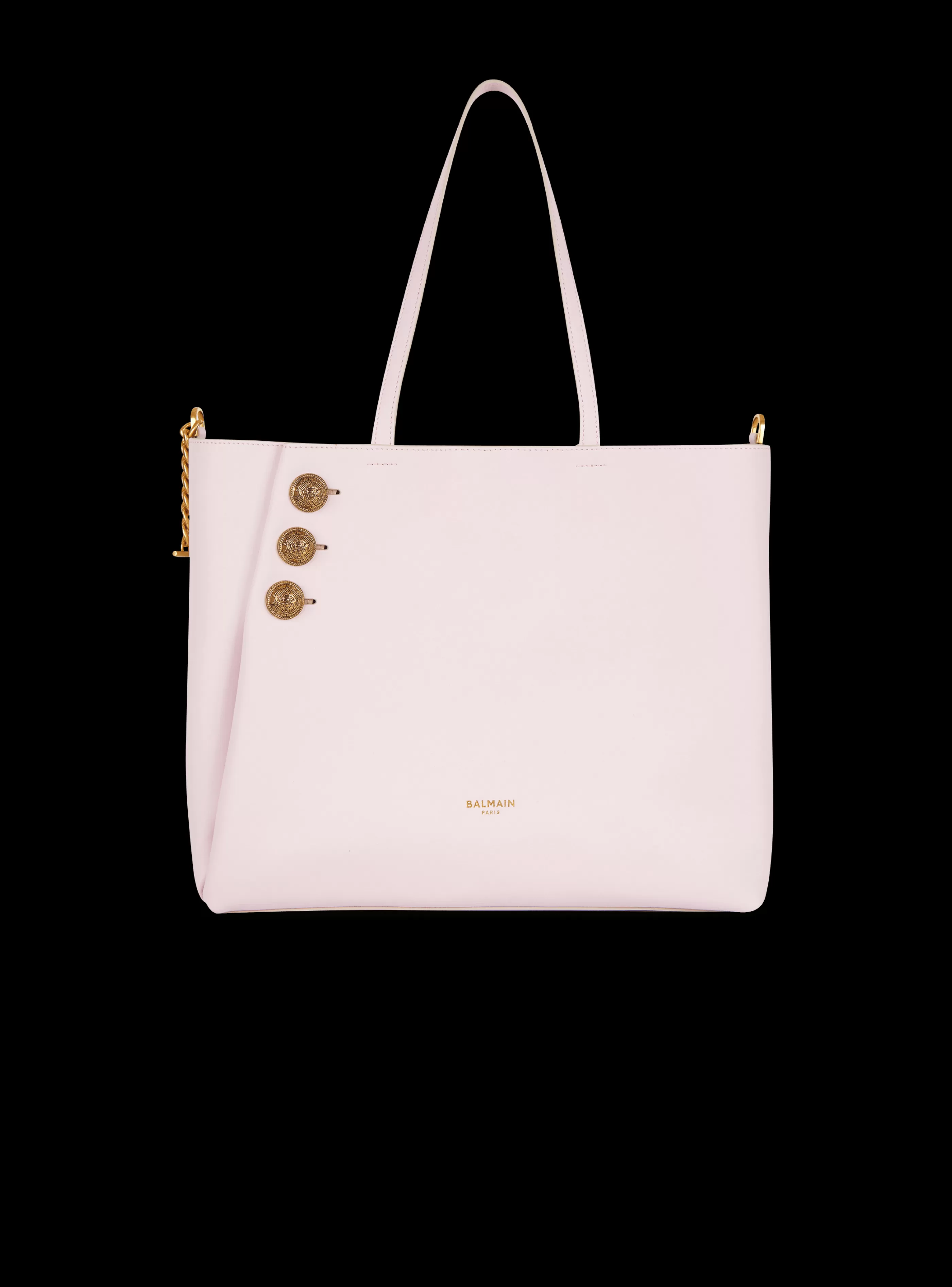 Balmain Shopper | Borse A Spalla-Emblème Leather Tote Bag pink