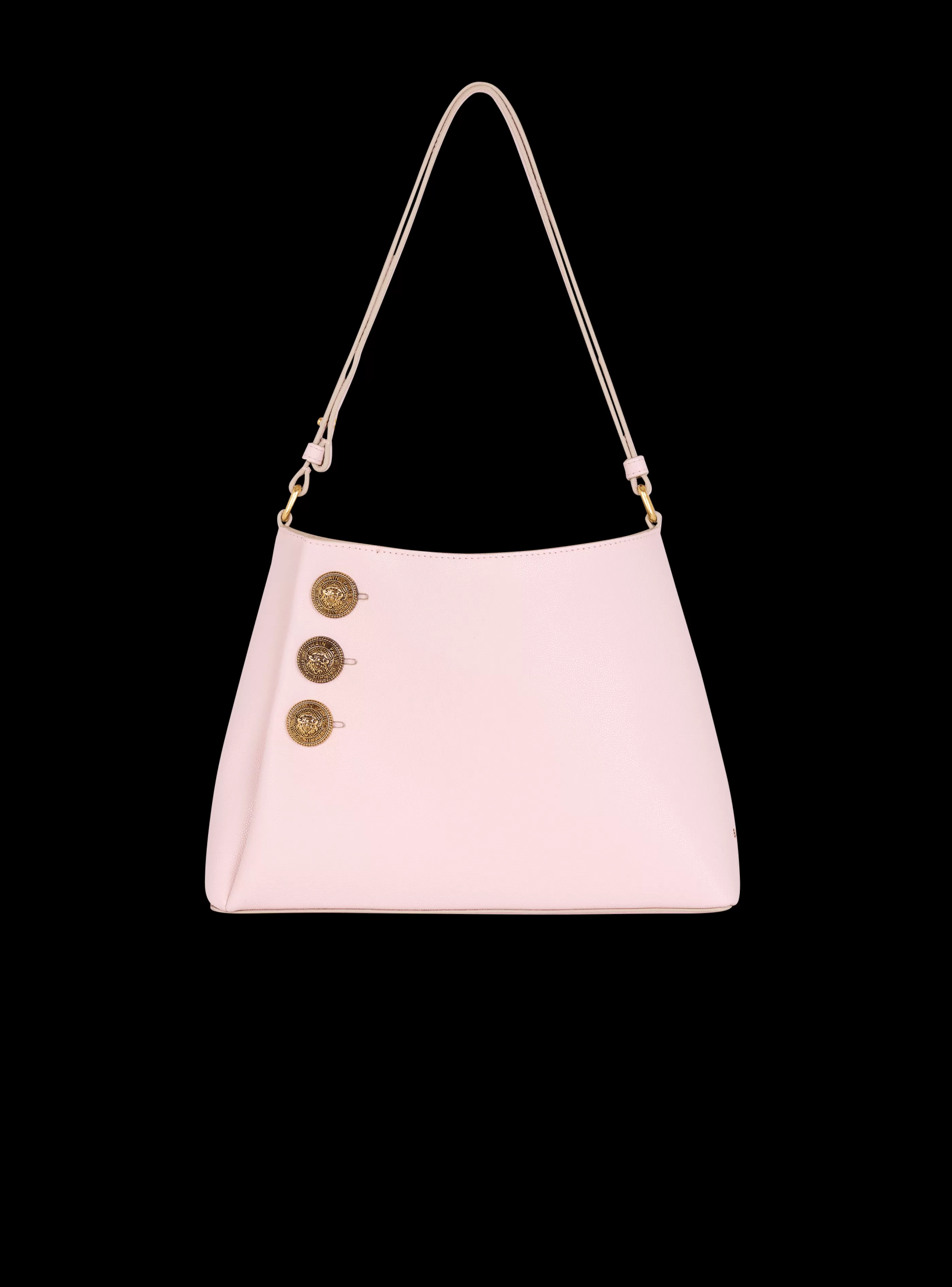 Balmain Borse A Spalla | Borse Emblème-Emblème Shoulder Bag In Grained Calfskin pink