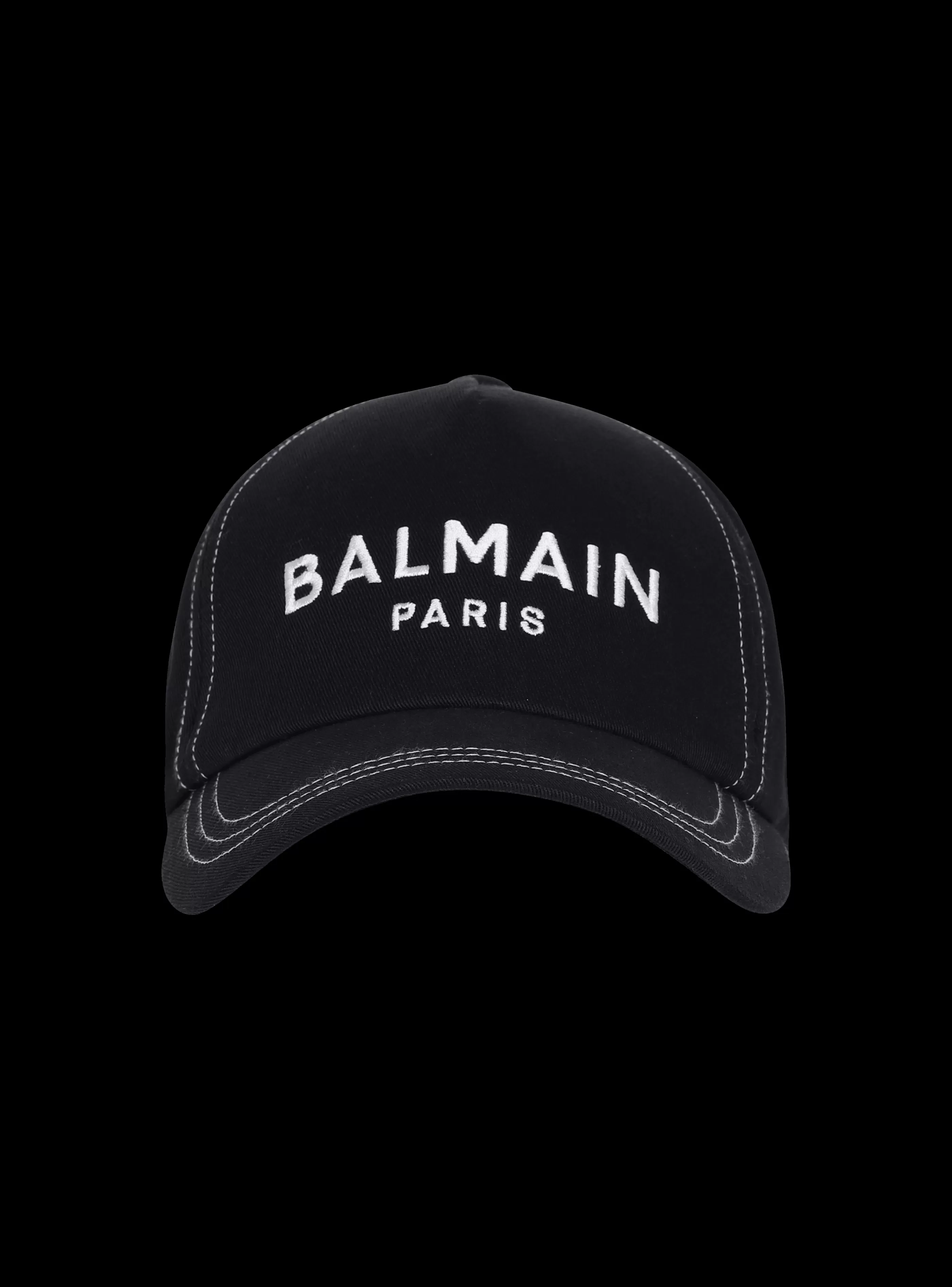 Balmain Cappelli-Embroidered Paris Cap navy