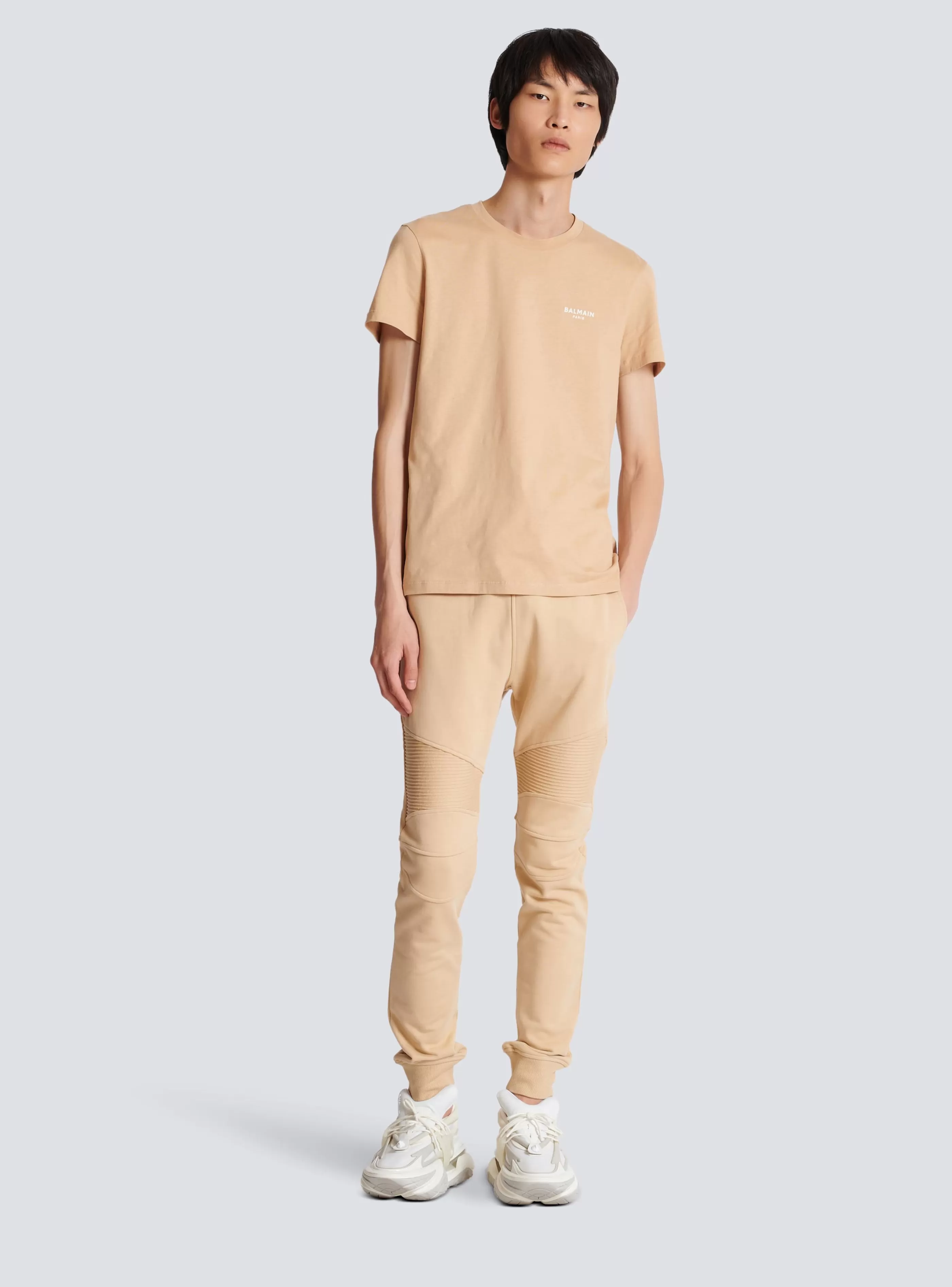 Balmain Abbigliamento Sportivo | T-Shirts-Flocked T-shirt beige