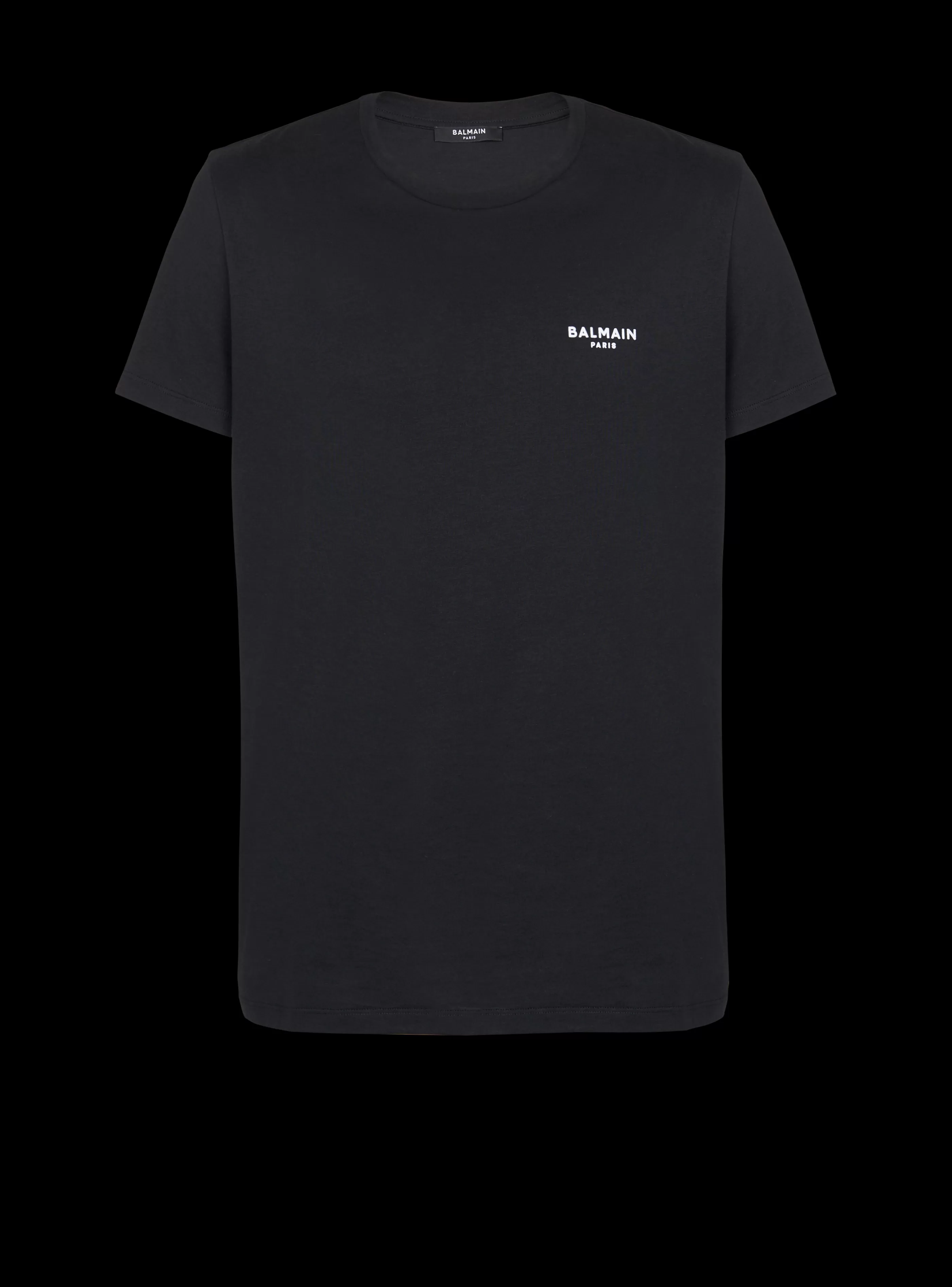 Balmain Abbigliamento Sportivo | T-Shirts-Flocked T-shirt black