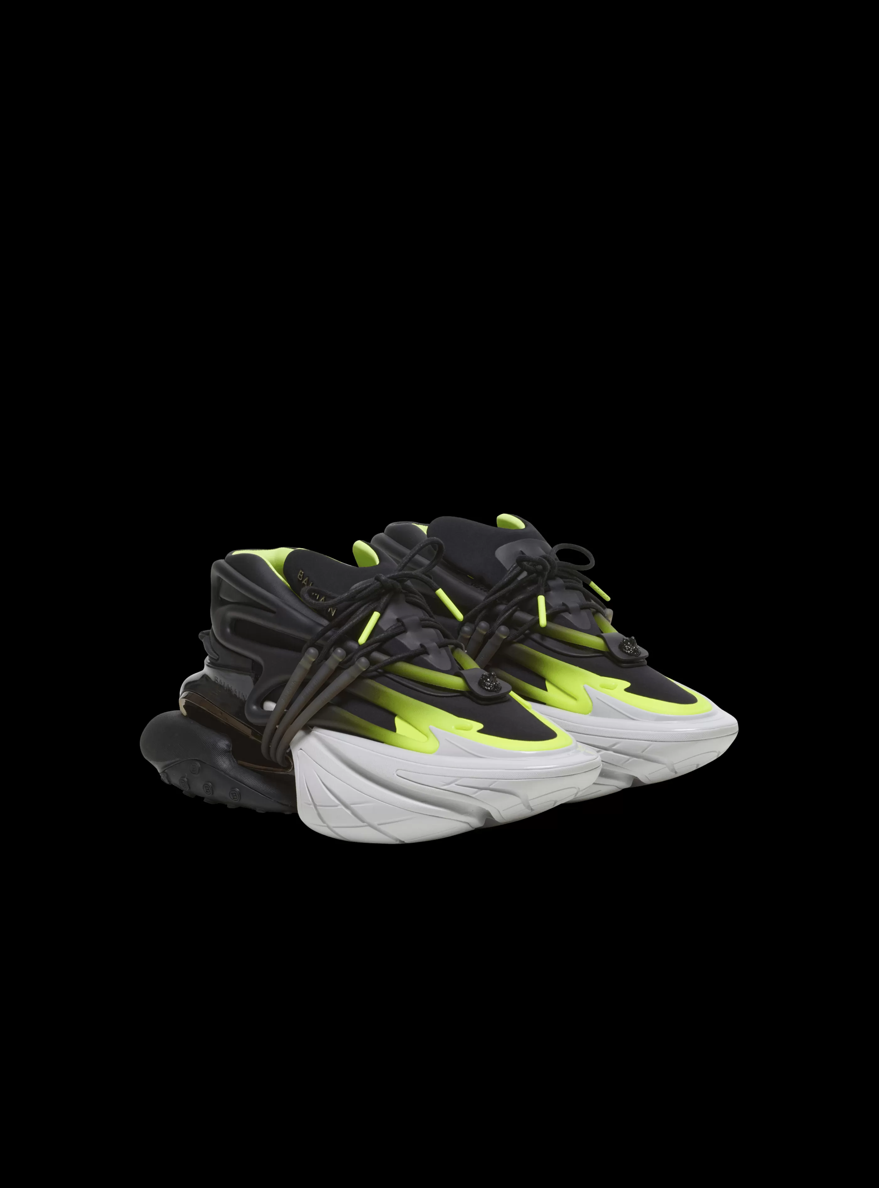 Balmain Unicorn-Fluorescent Unicorn Trainers In Neoprene And Leather multicolor