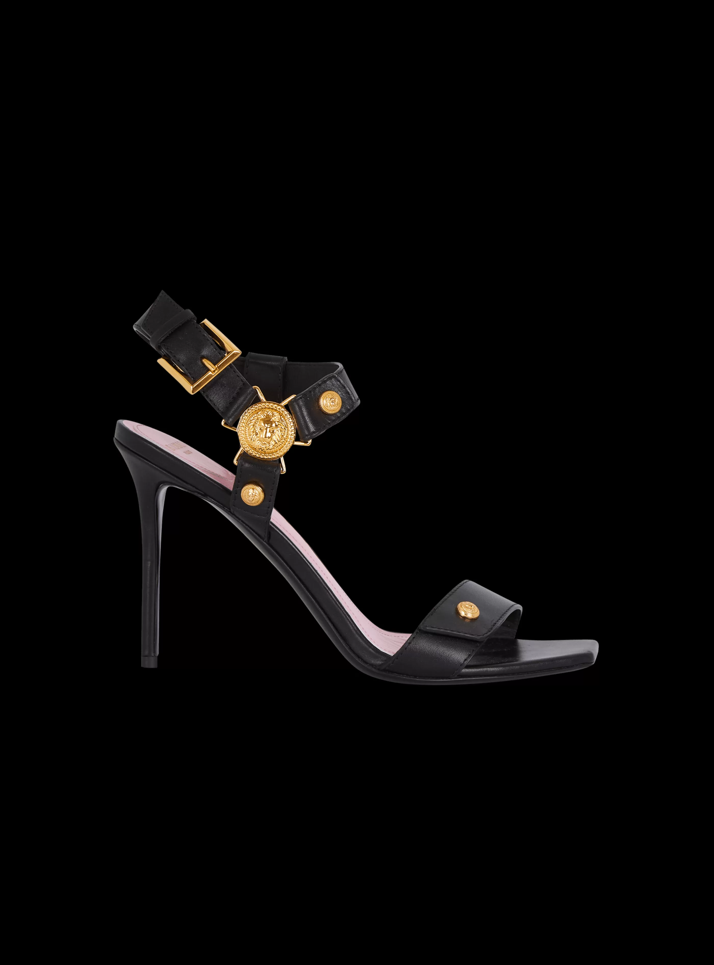 Balmain Stivali | Scarpe Col Tacco Alto-Heeled Eva Sandals In Calfskin black