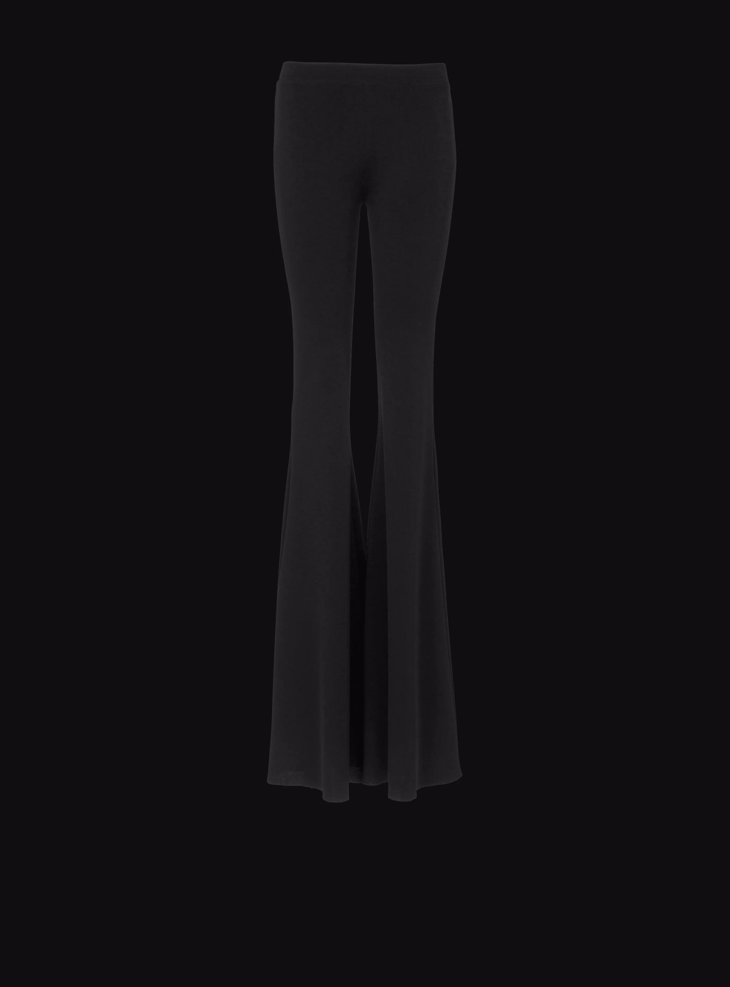 Balmain Pantaloni E Pantaloncini | Maglieria-High-waisted Flared Trousers black