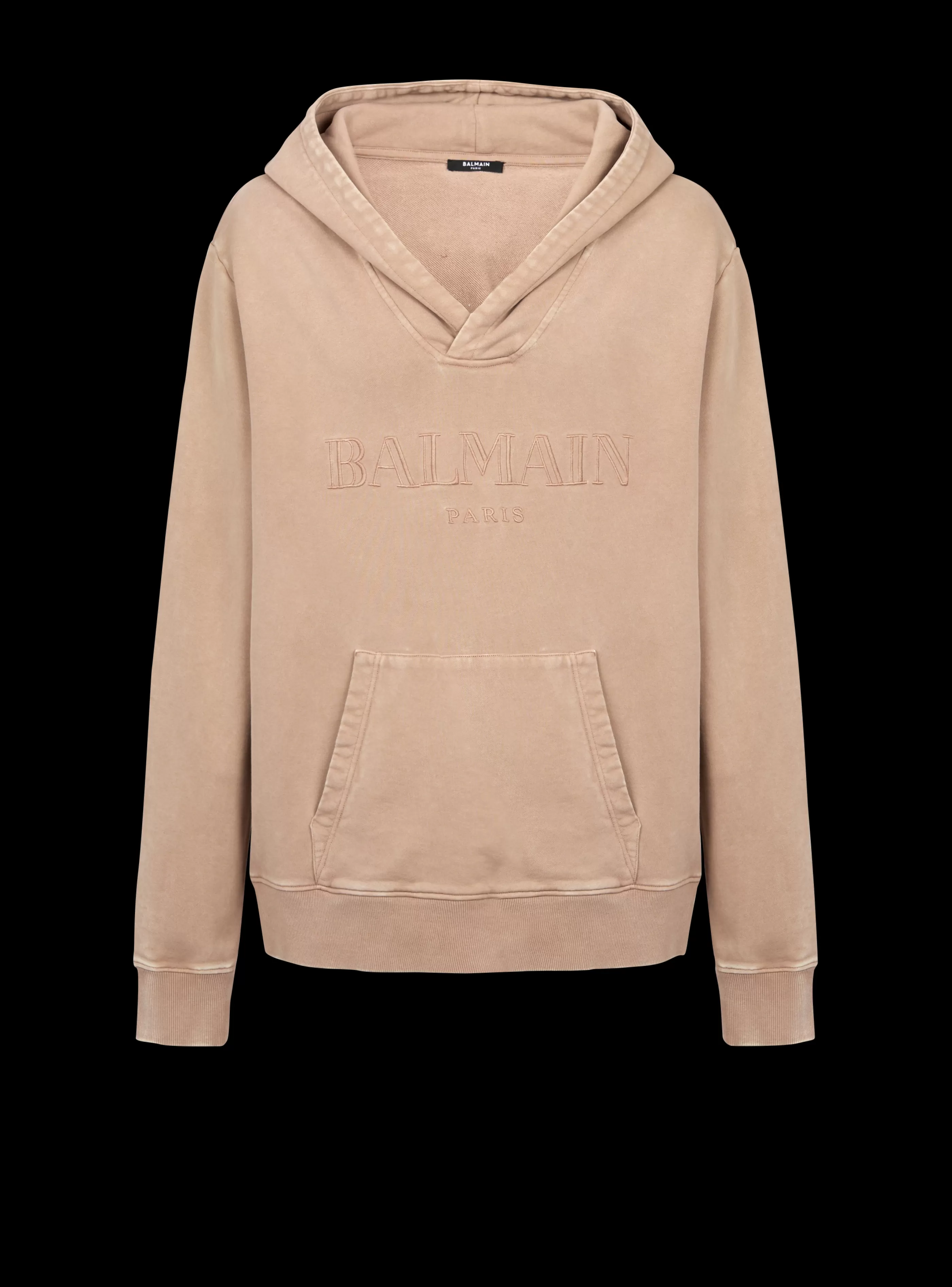 Balmain Abbigliamento Sportivo | Felpe-Hoodie With Vintage Embroidery beige