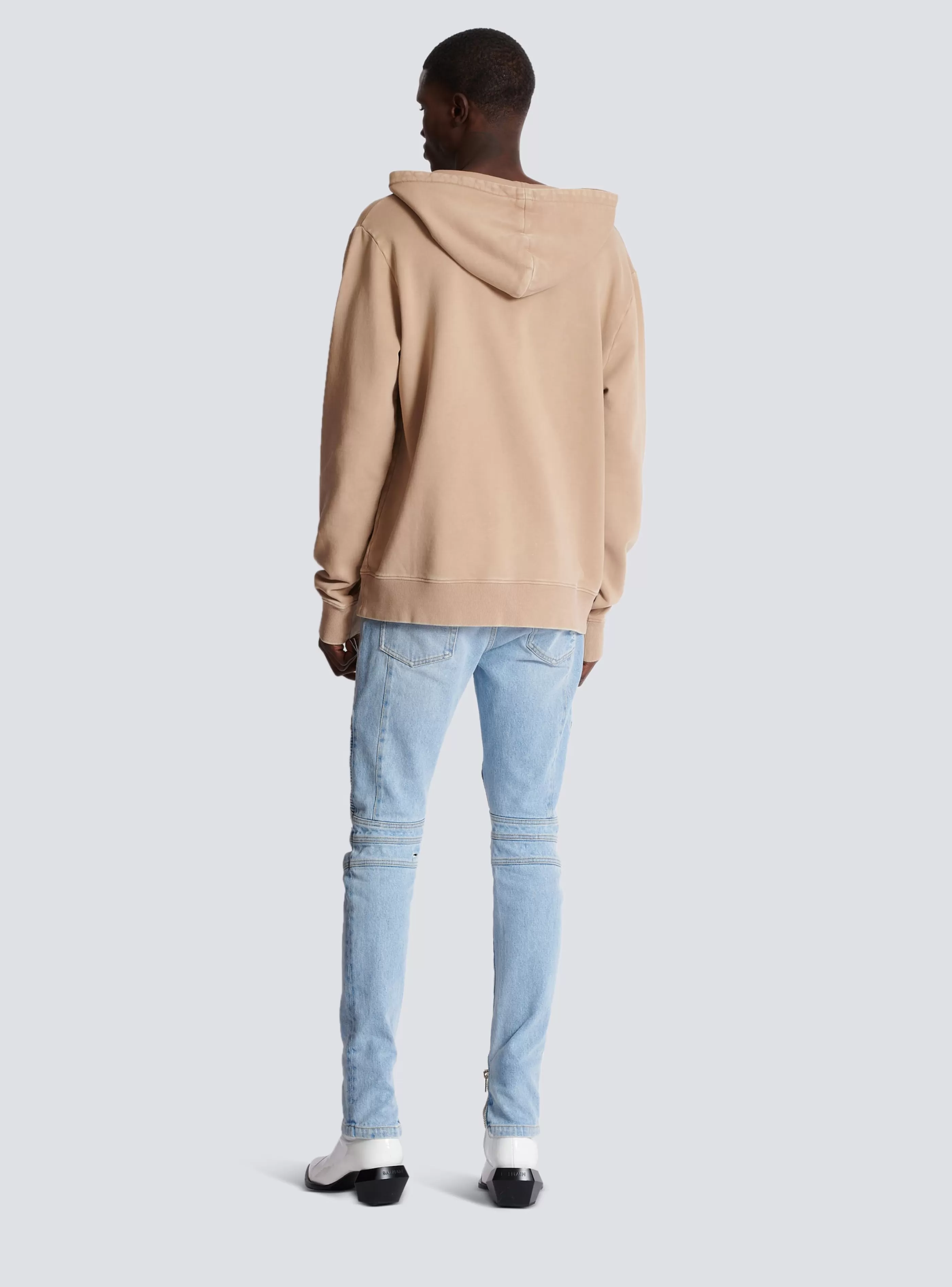 Balmain Abbigliamento Sportivo | Felpe-Hoodie With Vintage Embroidery beige