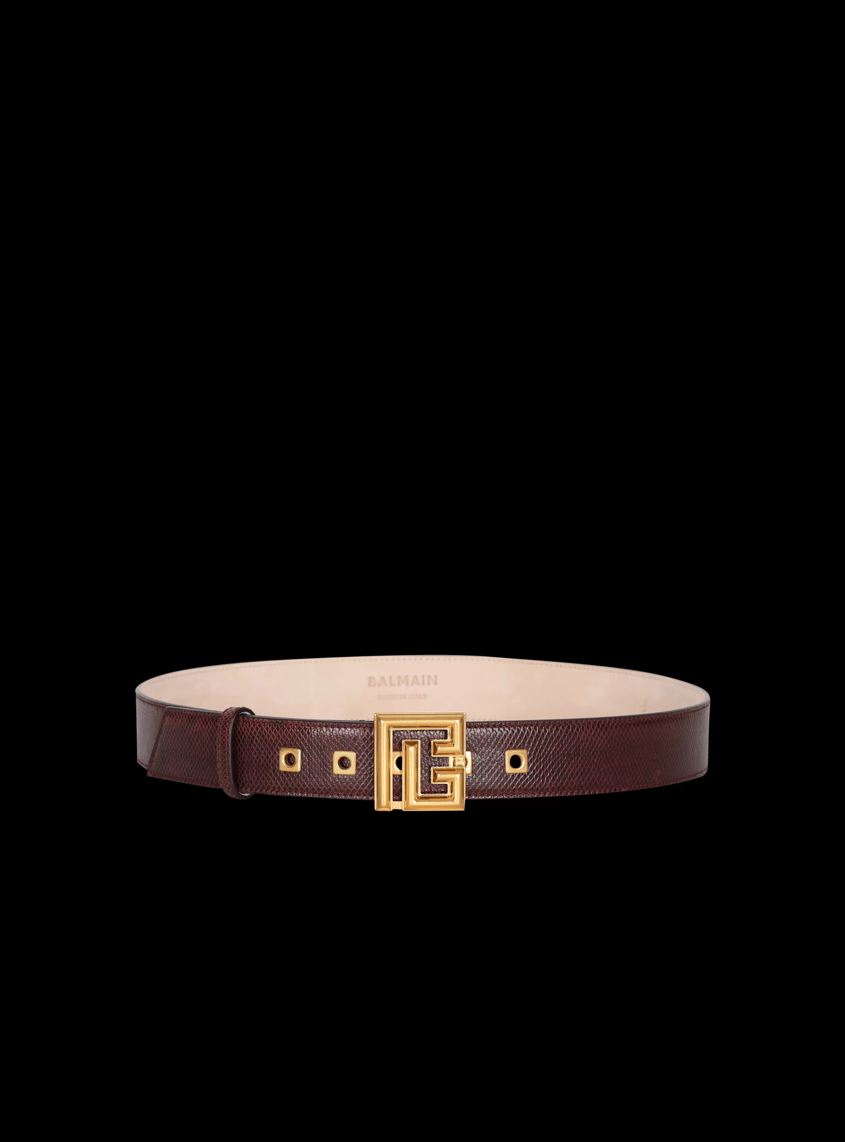 Balmain Cinture-Karung Leather P-Belt red